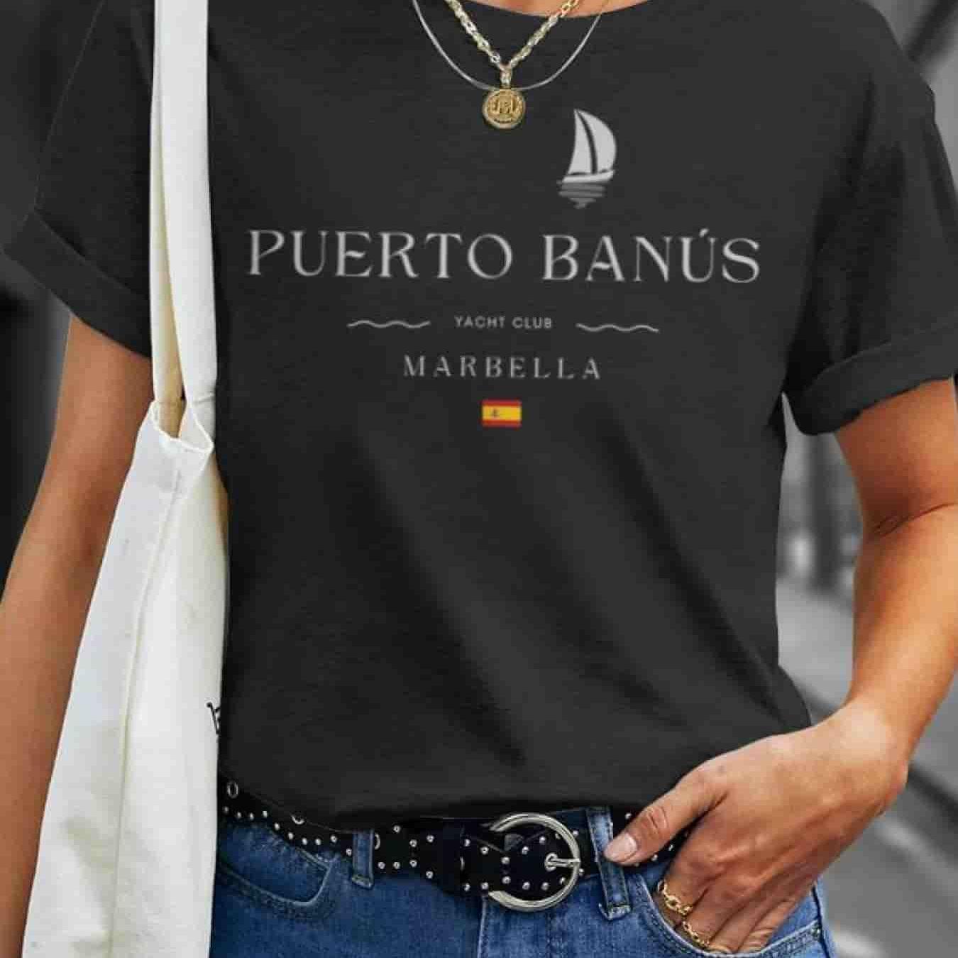 Puerto Yacht Club Marina Spain Flag T Shirt