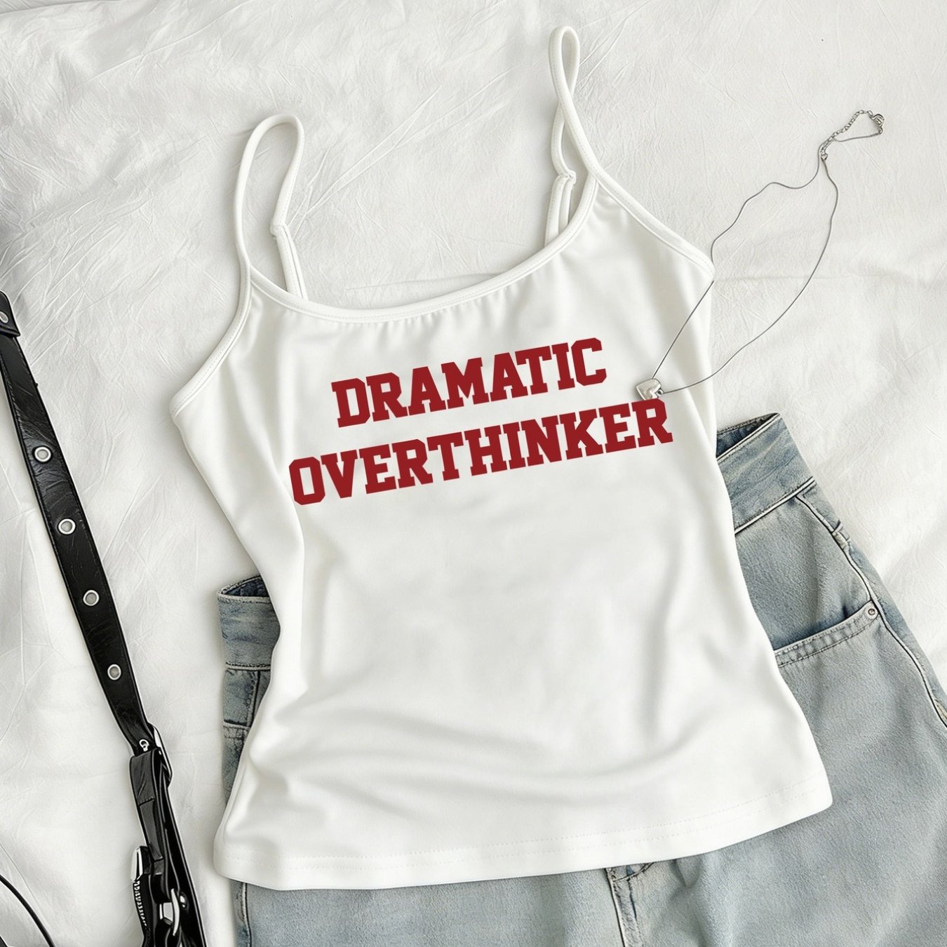 TEMU American Round Neck Cami - Dramatic Design, Y2k Retro Hot Adjustable Thin Straps Short Cami Top, Women's Summer New Sleeveless Blouse, Suitable