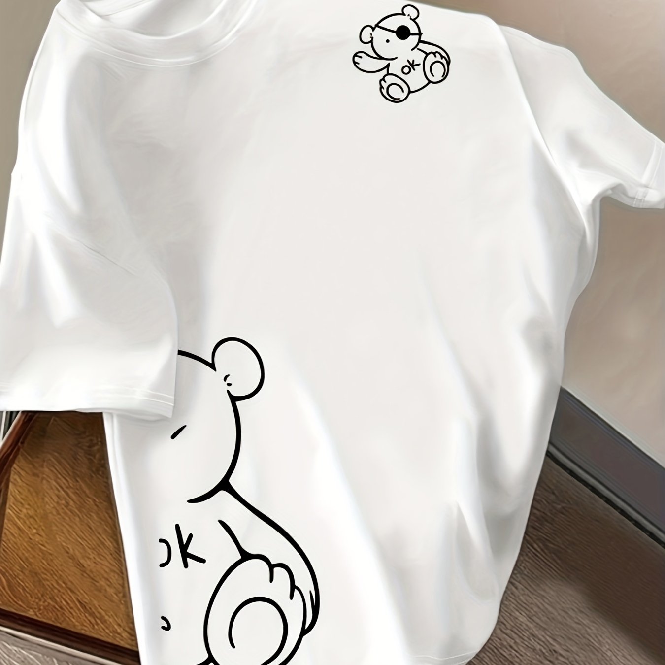 E-shop Damens Piraten-OK-Bär Druck Freizeit-Sommer-Rundhals-T-Shirt, Weich und Bequem Leichtgewicht-Mischung, Maschinenwaschbar, Geeignet für