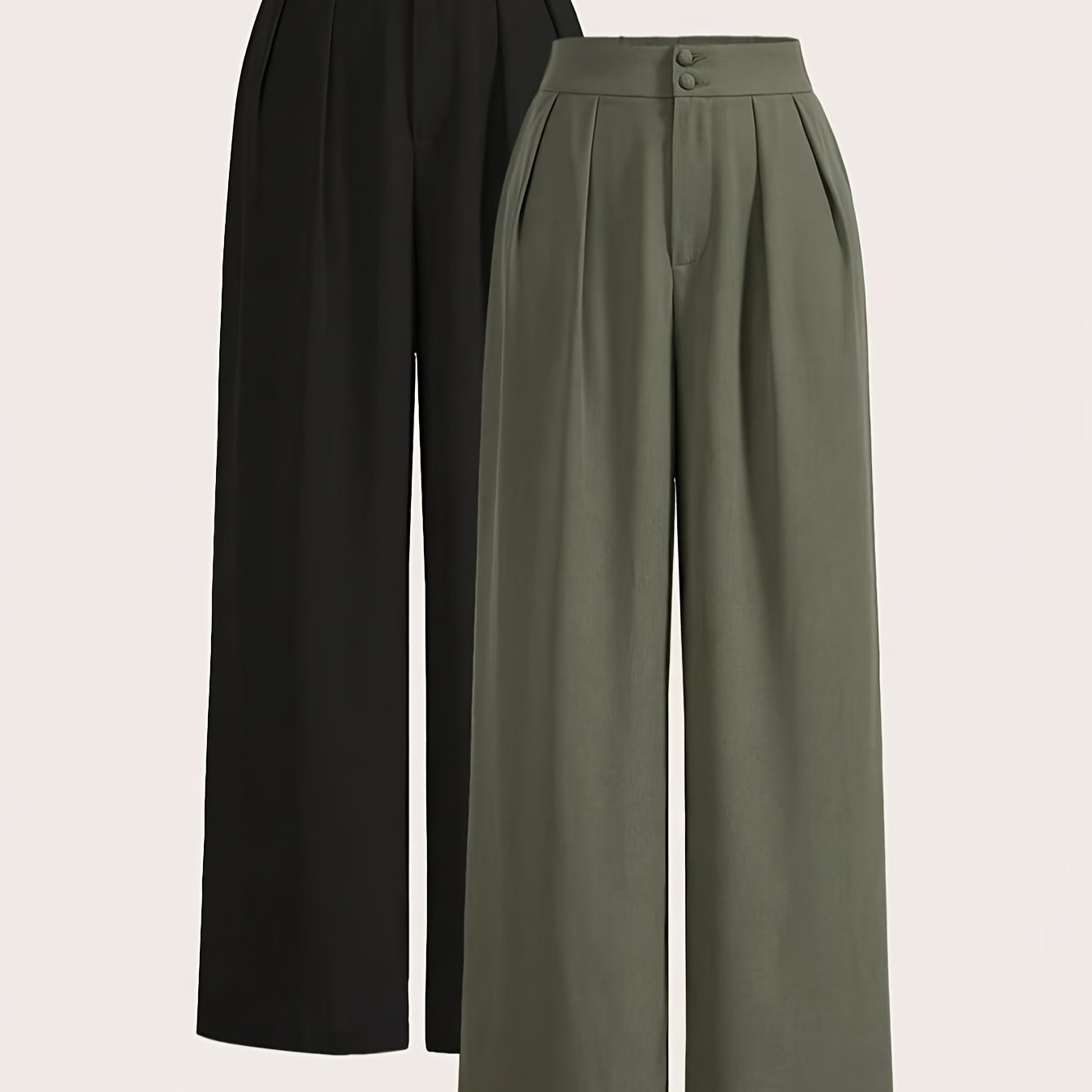 High-waisted Wide-leg Pants Two-piece Set