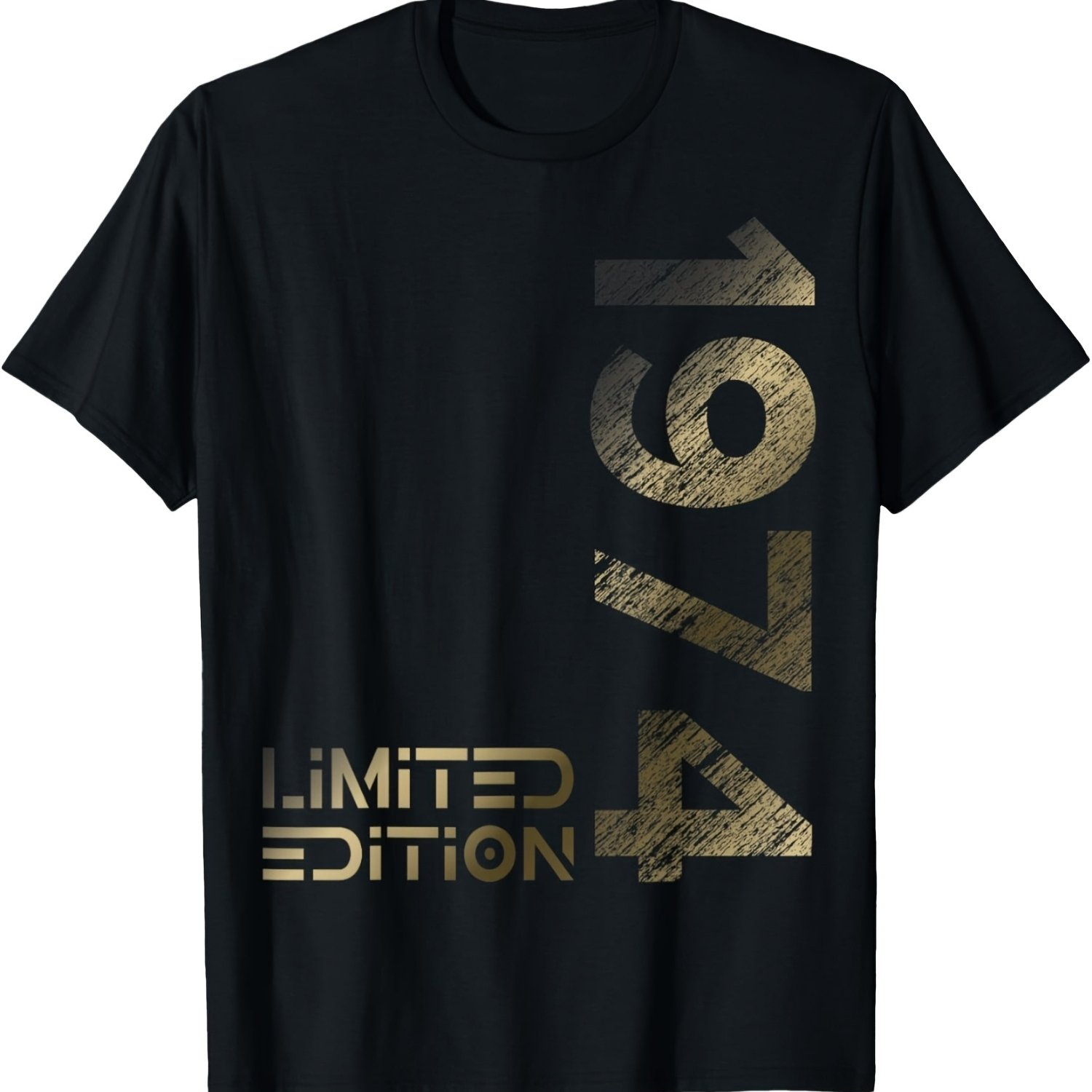 Plus Size, Edition 1974 Vintage 50th Birthday T-shirt - '1974' Print, Pure Comfortable Round Neck Tee Suitable For Men And Women - Birthday Gift Idea, Casual Wear And Celebration, Machine Washable V