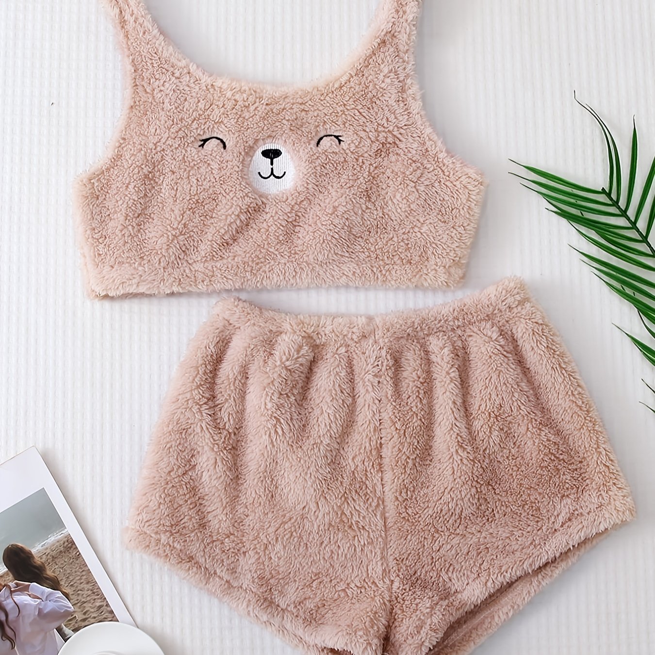 TEMU Autumn And Winter Plush Vest Pajama Set For Teenagers