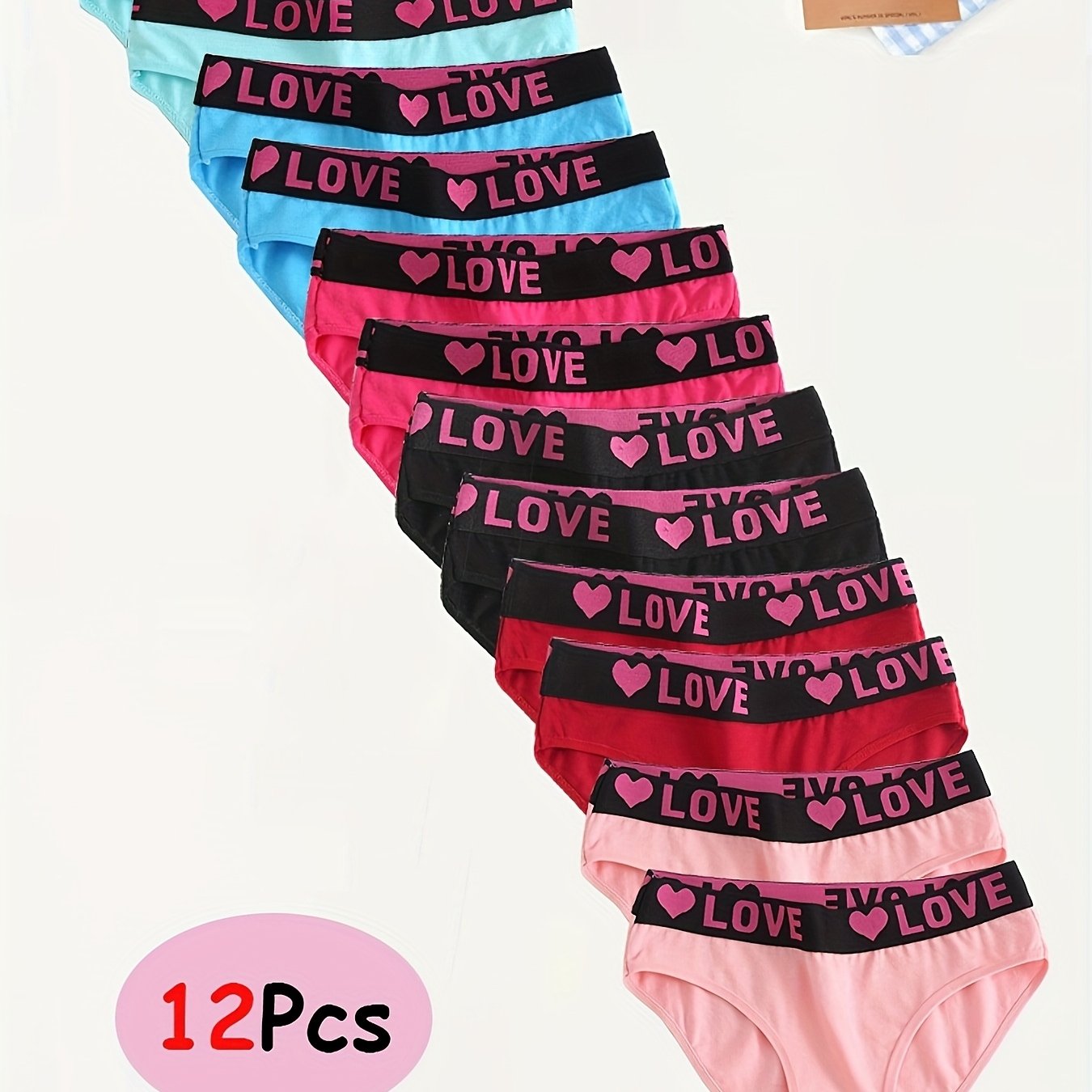 Image of 12pcs Set Of Cute Girl' Underpants, High-quality Underwear, Comfortable Panties