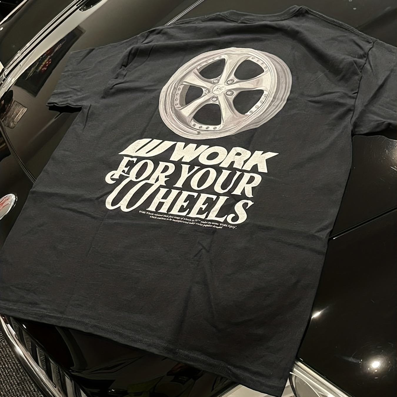 Work Vskf Jdm T Shirt Japanese Streetwear Style With Wheel Design On Your Wheels Slogan Casual Round Neck For Car Enthusiasts Mechanics Fit Automotive Apparel