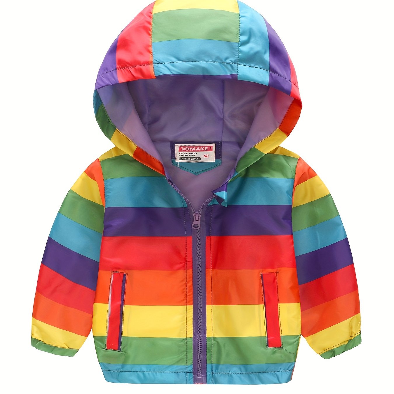 Image of Girls' Fashion New Printed Thin Trench Coat Jacket, Casual Hooded Style With Slant Pockets And Zipper, Back To School Essentials,fall And Winter Clothes
