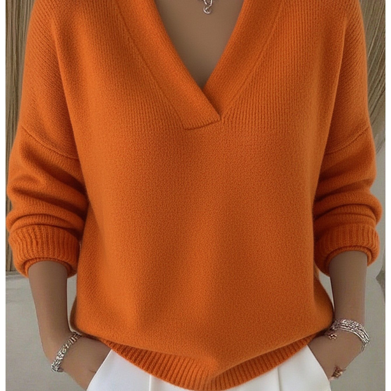 Image of Women' Sweater Fall Winter Soft Loose Fit Sweater Suitable For Daily & Casual Outfits, Cozy Long Sleeve -compatible Top (no , Hand Washable) For Office, Layering, And