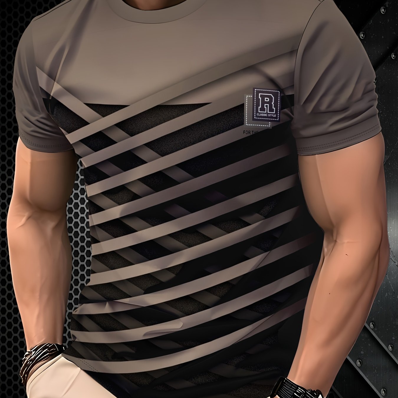 Men's Print T-shirt, Regular Fit Short Sleeve Round Neck, Breathable Summer Casual Wear, Machine Washable Top, Comfortable Fabric, Street Style , Soft Texture, Suitable For