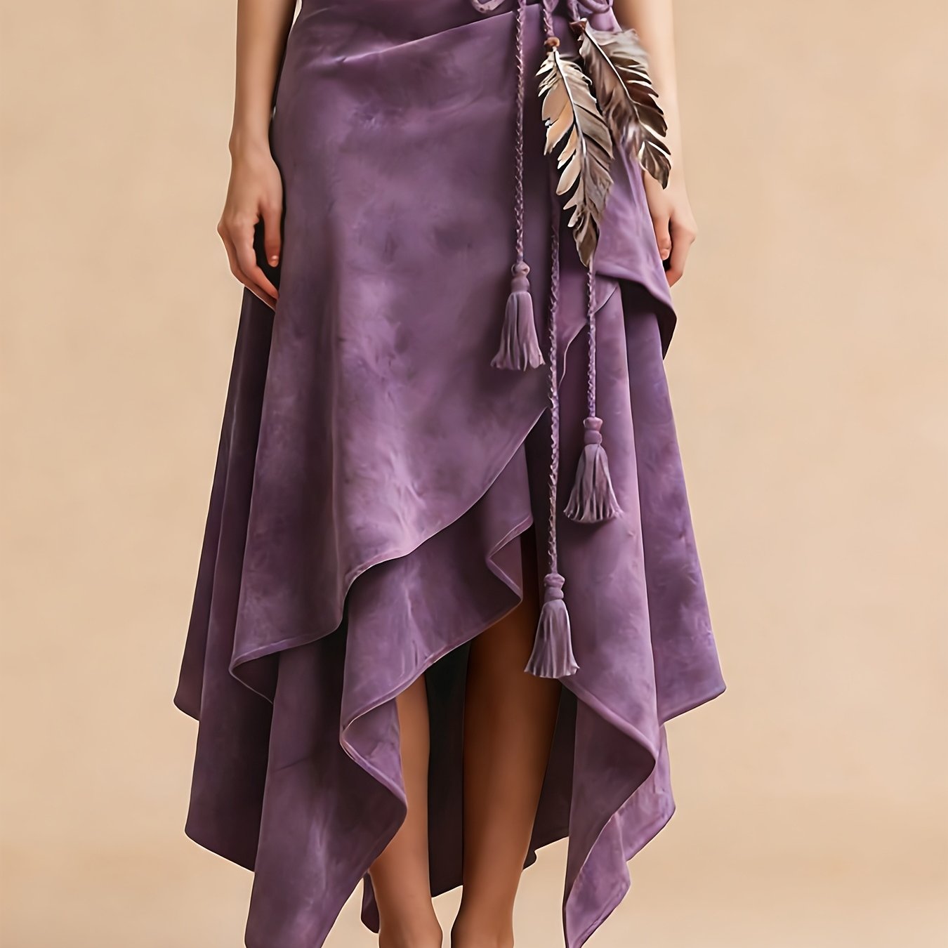 Image of Lady's Spring And Summer Plain Multi-layered Without Belt, Casual And Fashionable Style