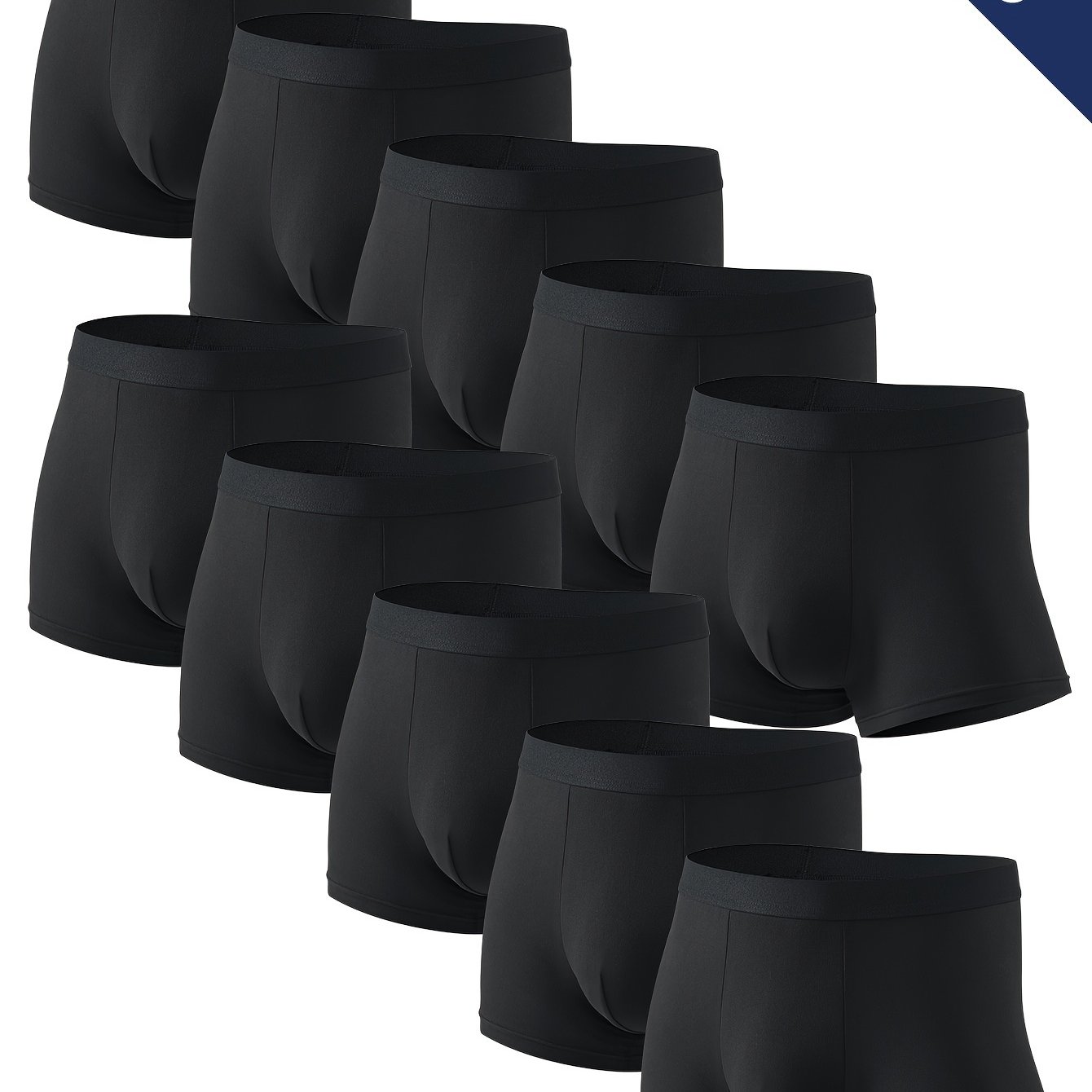 E-shop 10er-Pack Herren Slips mit flachem Naht, mittelhoher Bund, , preiswerte PC Jungen Shorts Unterwäsche, feuchtigkeitsableitend, atmungsaktiv,
