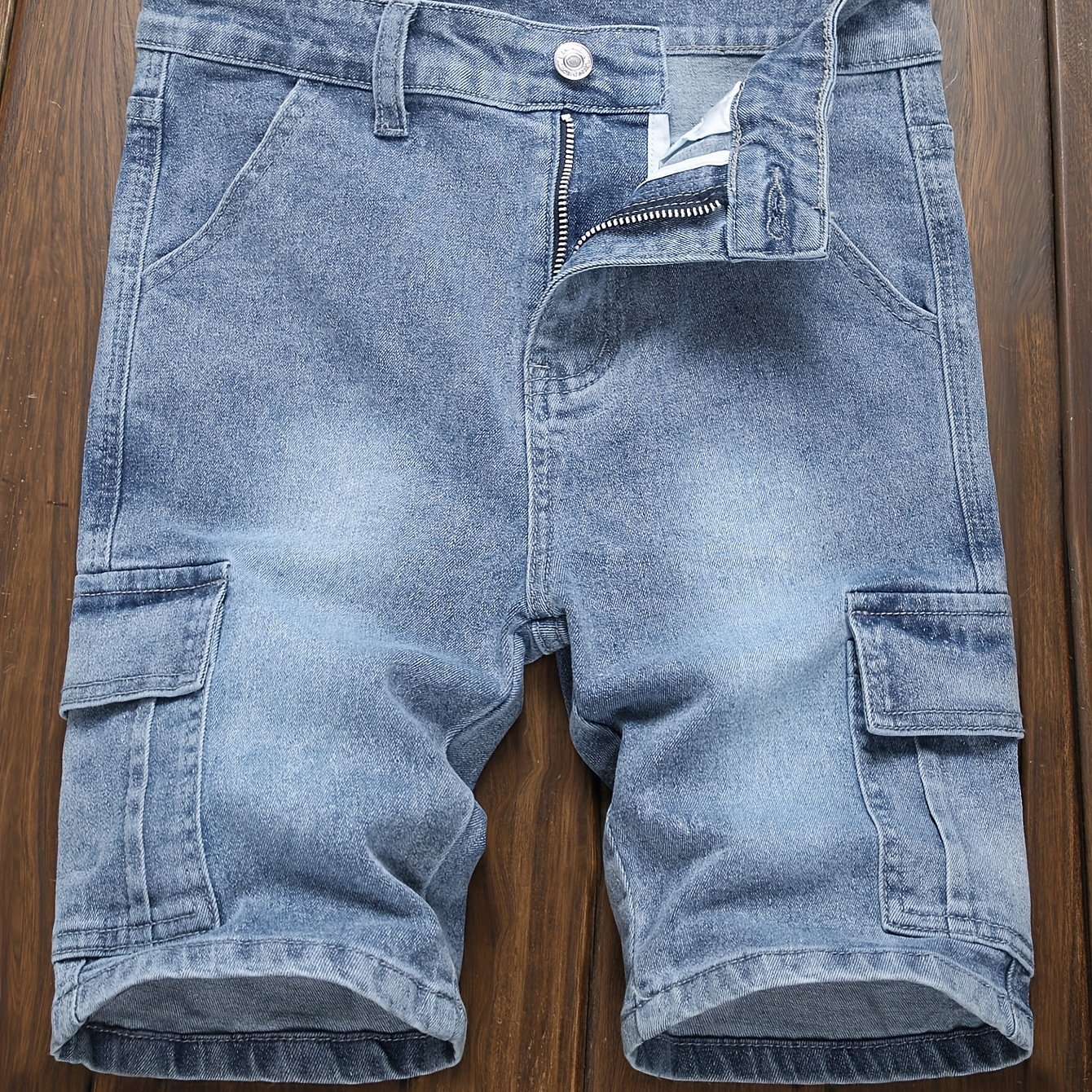 's Stretch Multi-pocket Denim Cargo Shorts
