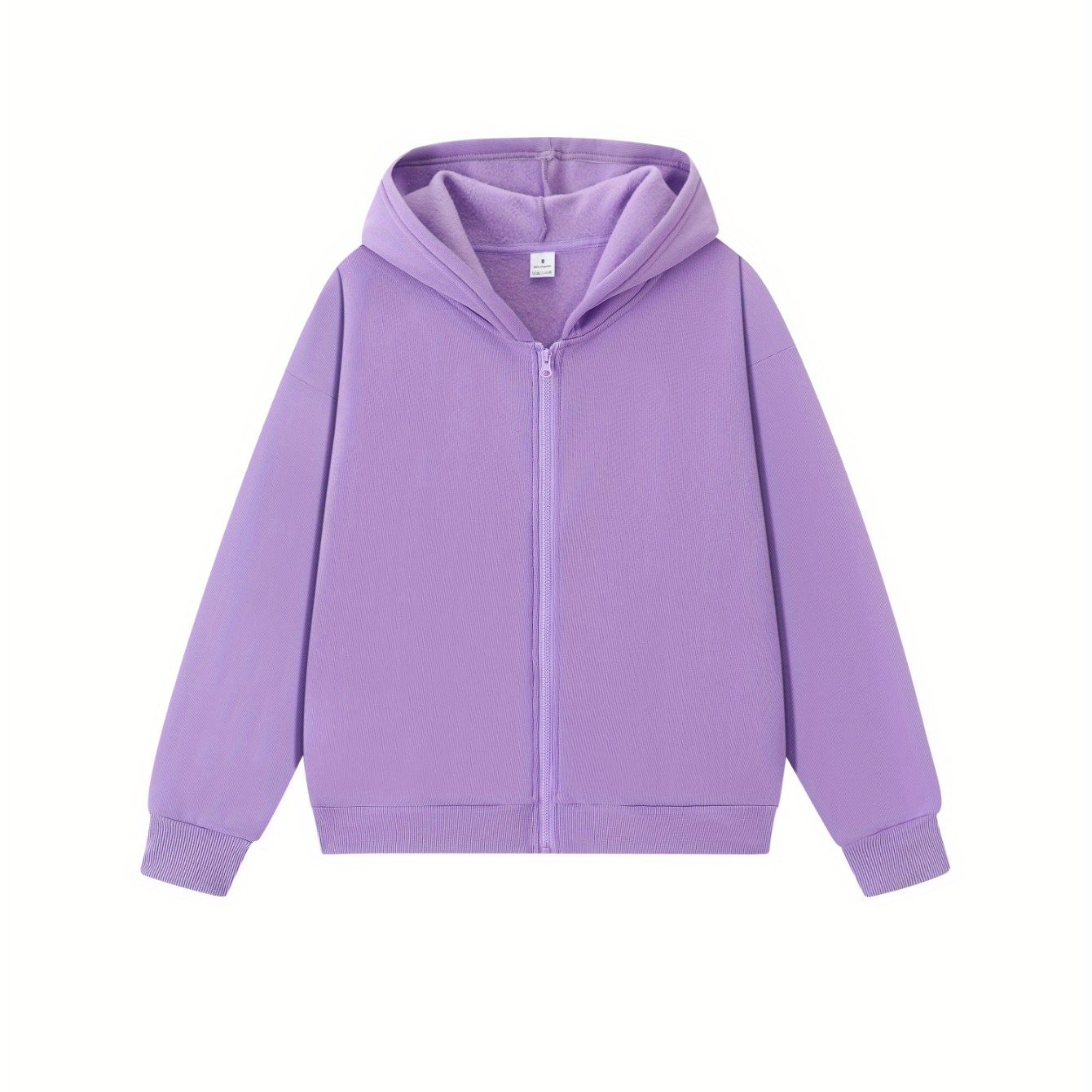 TEMU Fashionable And Elegant Solid-color Sweatshirt, Made Of Polyester Fabric, Machine Washable, Daily Wear, Casual Hooded -lined Warm Sweatshirt