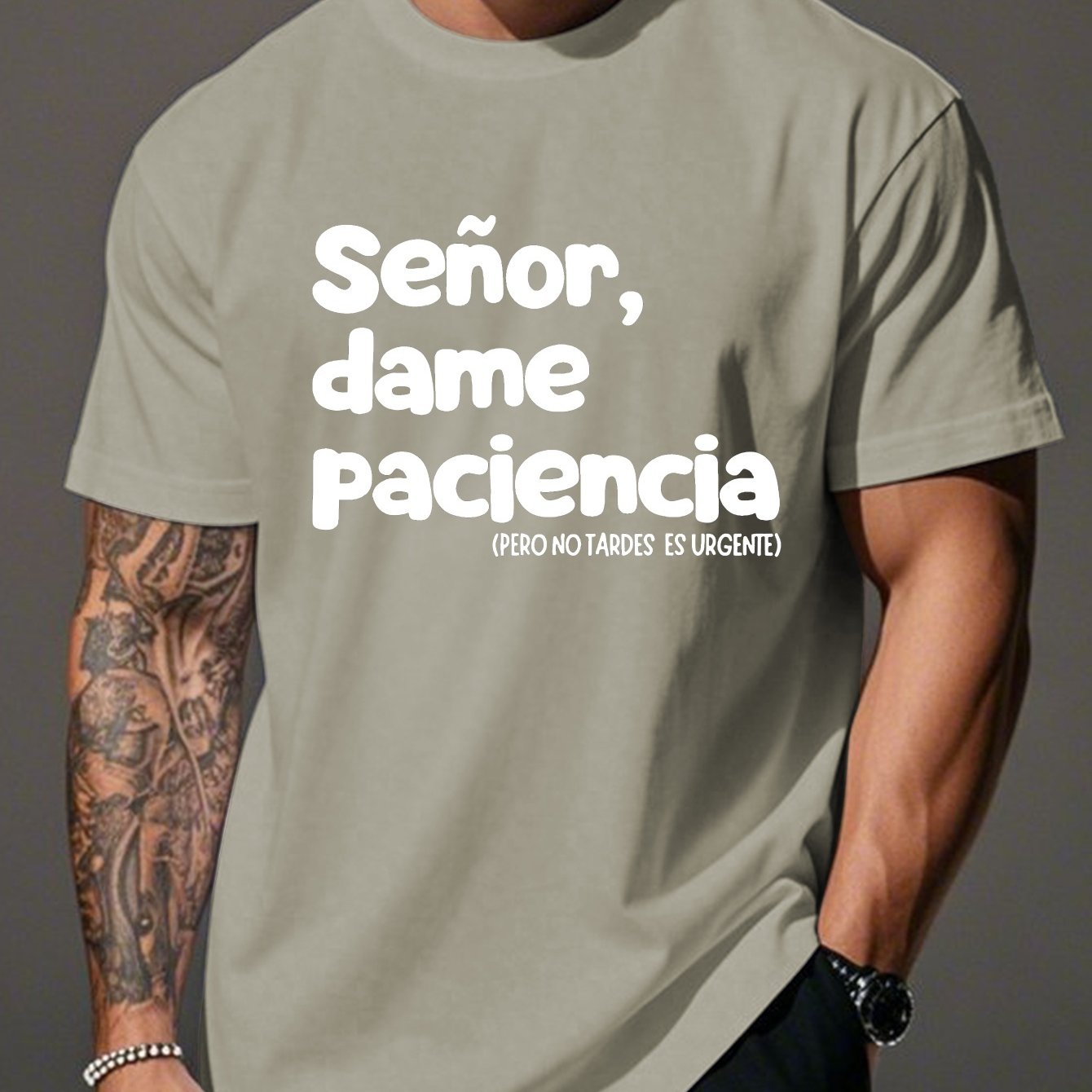 TEMU Camiseta de Humor Español para Hombres Talla Grande, PLUS SIZE