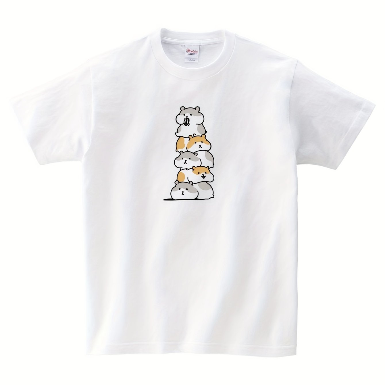 TEMU Ham Tower 5 Hamster T-shirt Am94 Lovely Ham Illustration Animal T-shirt
