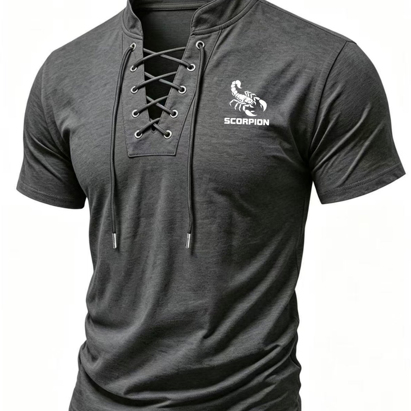 TEMU Summer 's Print Short Sleeve, Stand Collar Tie, Slim Fit, Comfortable And Skin-friendly