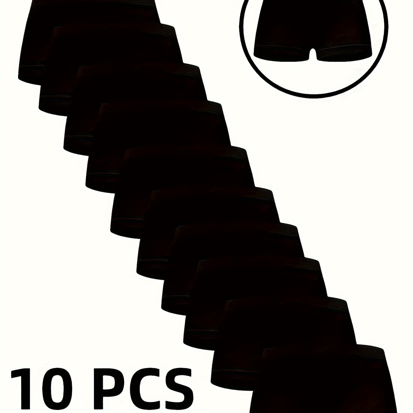 10pcs Boys' Briefs, Easy Solid Elastic Waist Shorts, Breathable Comfortable Kids' Underwear
