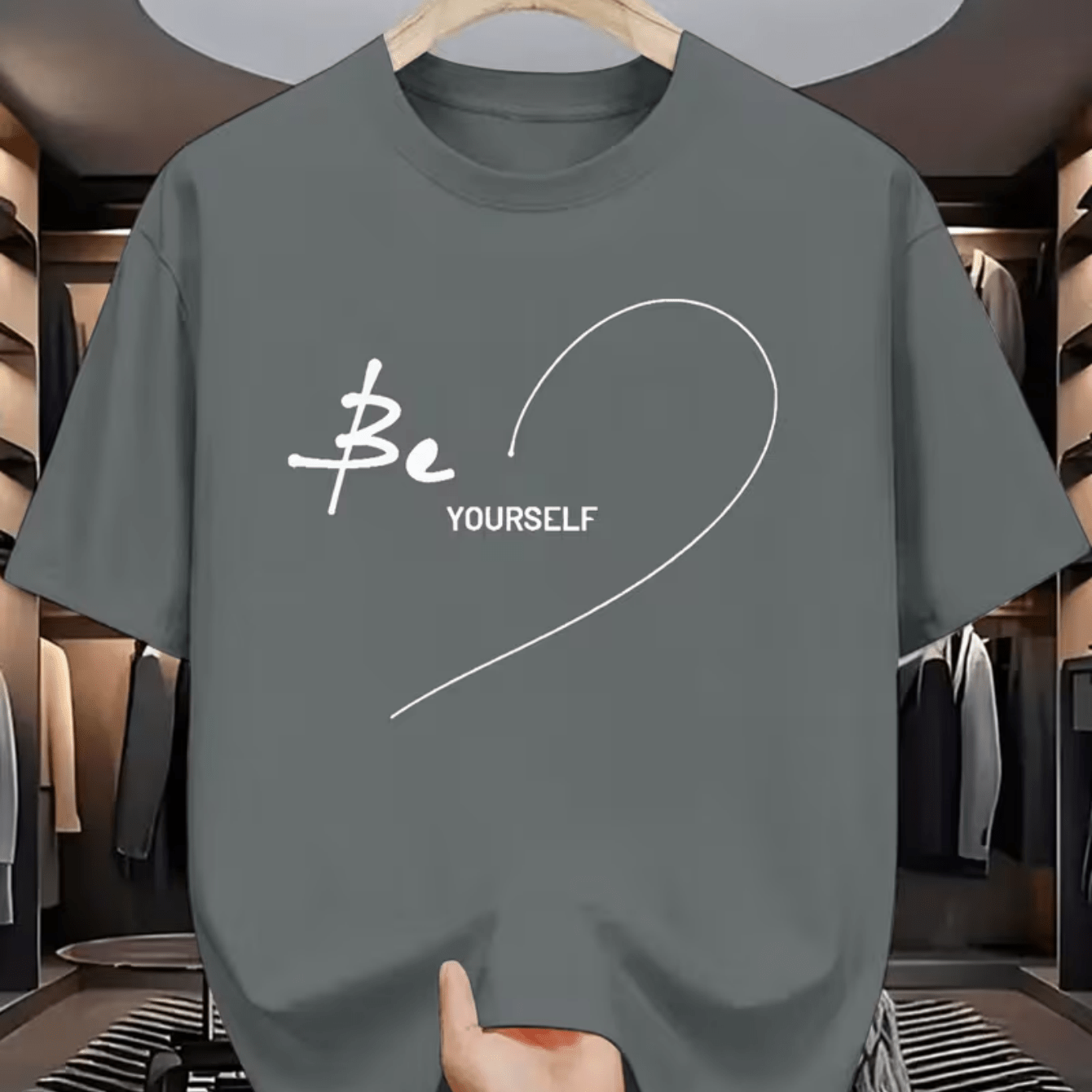 TEMU Simple Artistic Gentle Style With Line Art Heart Print