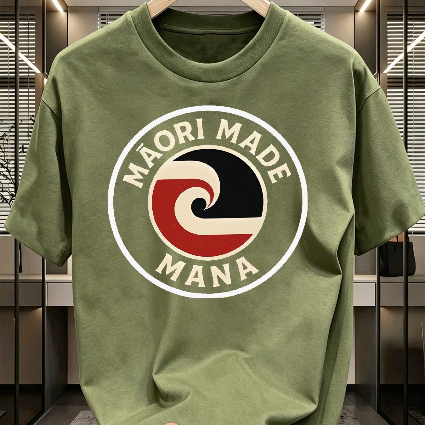 TEMU Short Sleeve Round Neck Men's Tshirt Maori Made Spiral Graphic Casual Daily Wear For Adults Men Holiday Gift