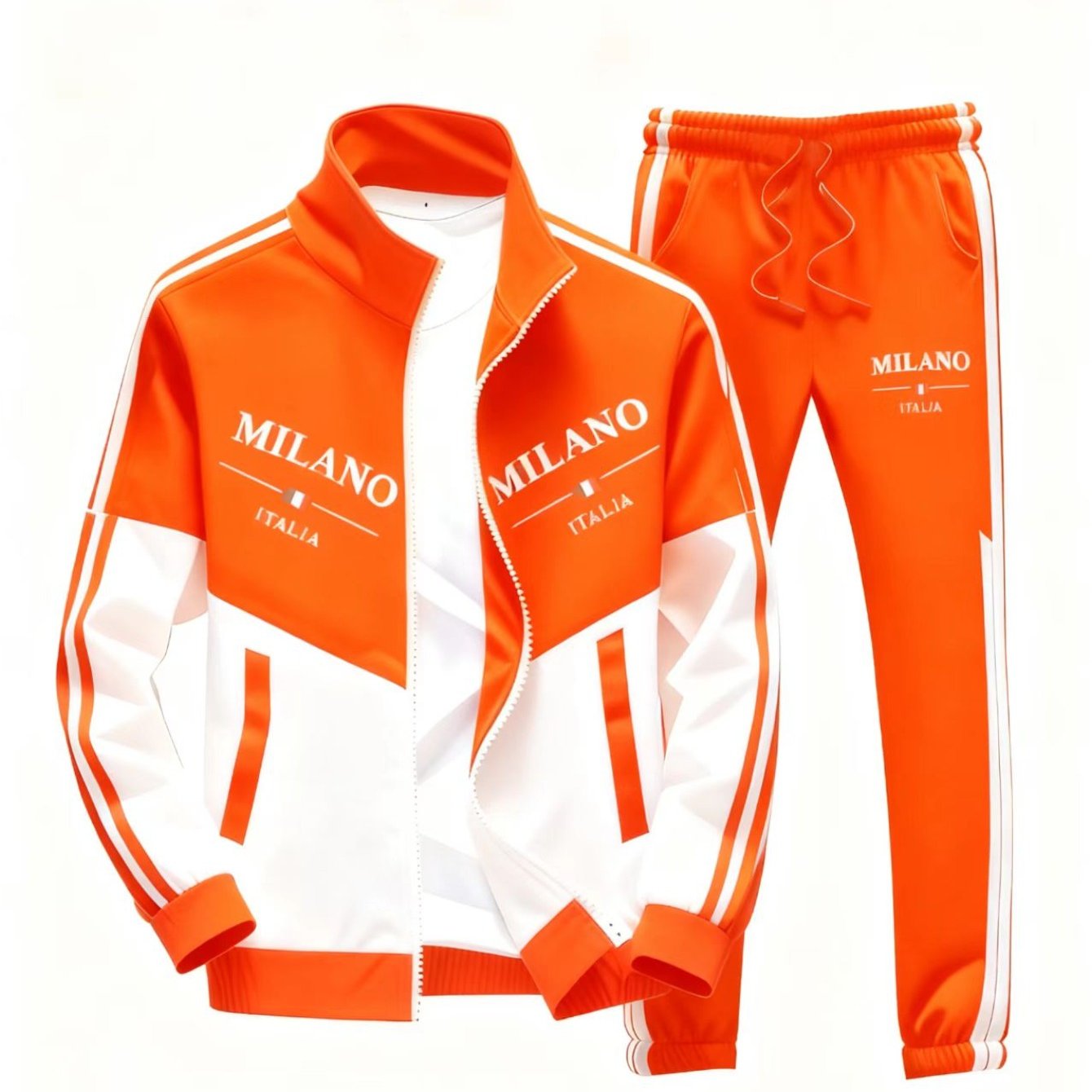 Image of This Fashionable Men's Tracksuit Of A Jacket And Matching Sweatpants, Making It An Gift For During The