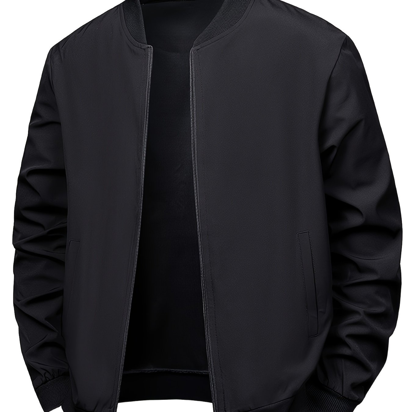 TEMU Spring And Autumn Men's Jacket Stand Collar Fashion Cargo Coat High Quality Baseball Uniform Jacket Men's Thin Autumn Men's Casual Flight Jacket