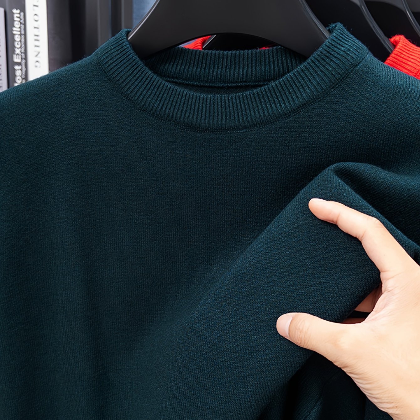 TEMU Pull à col ras du cou confortable pour les quotidiens légers, vêtement d'hiver pour homme