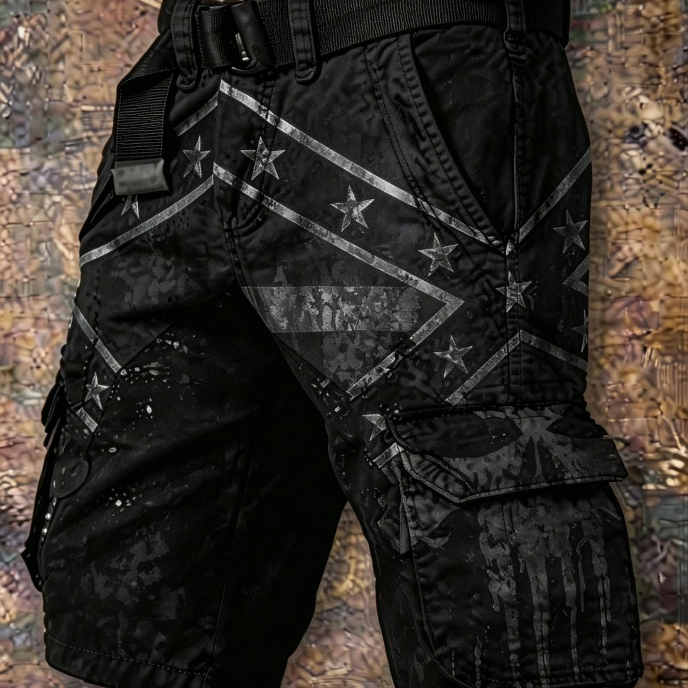 Image of 2026 Single-piece Pants, Men's Shorts, New European And Retro Art Printing, Trendy Five-point Tooling Shorts, Casual Men's Trousers, Great Gifts