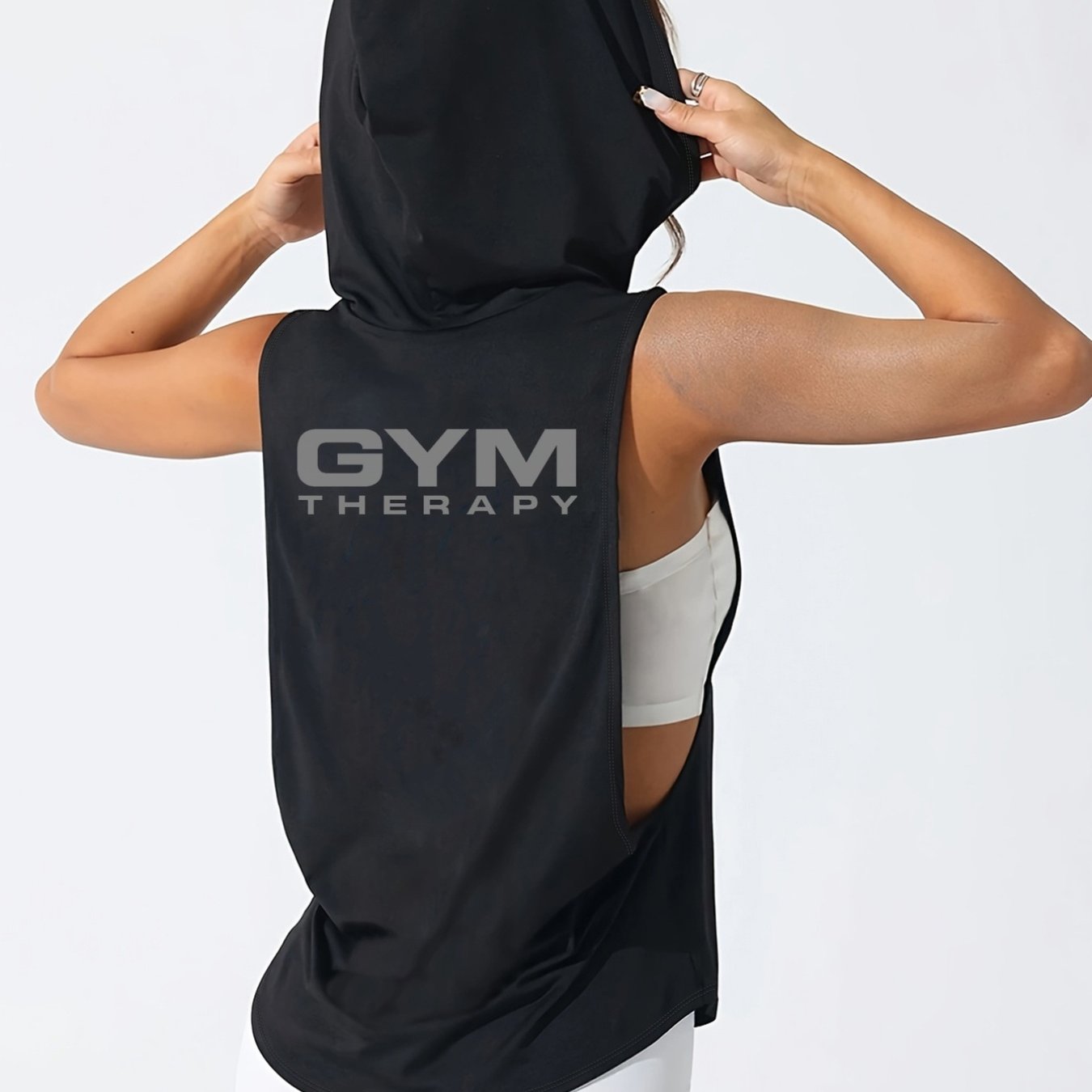 E-shop Damen Ärmelloses Hoodie-Tanktop, GYM Relax Print, Lockerer Schnitt, Maschinenwaschbar, Ideal für Frühling/Sommer Casual Sportbekleidung,