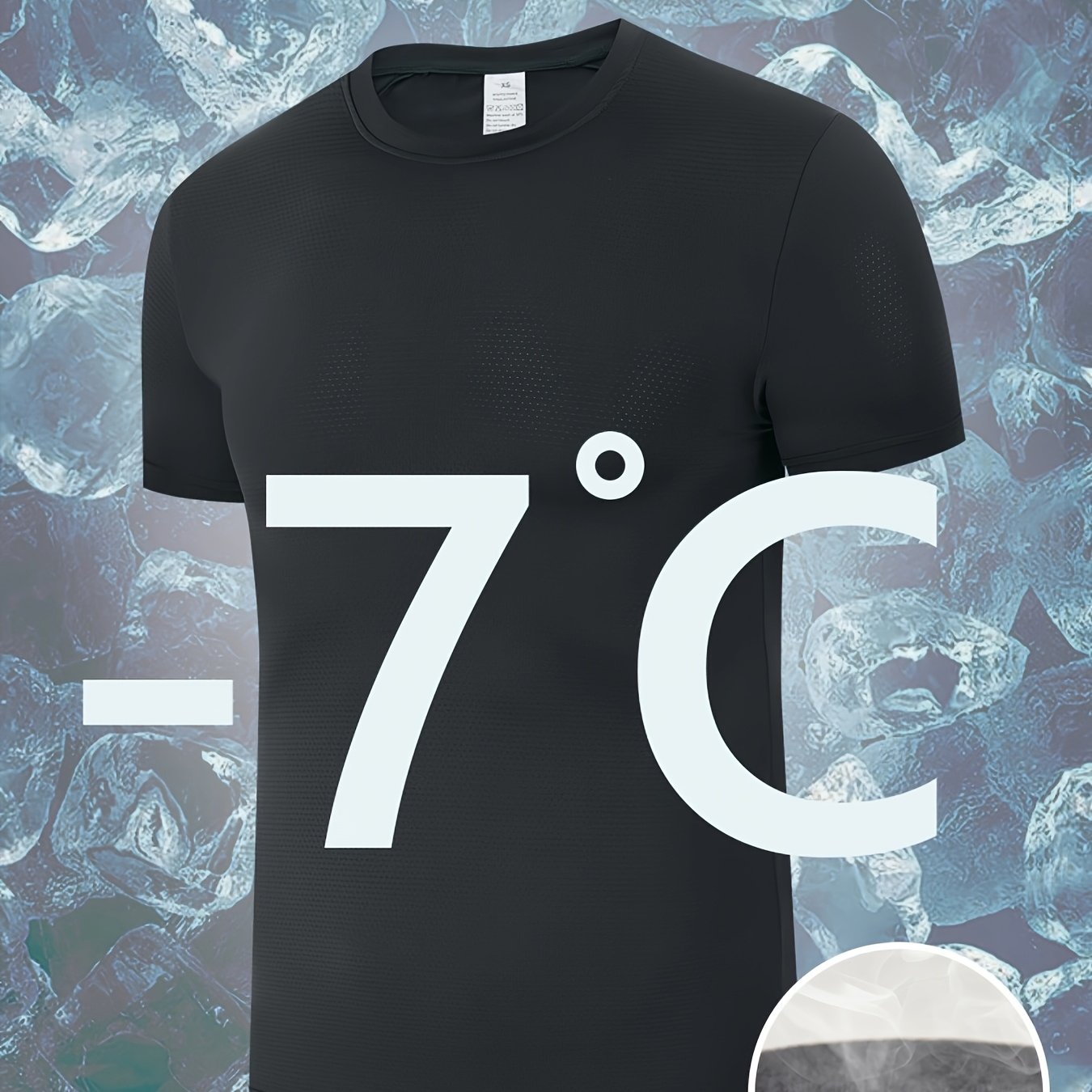 E-shop Herren schnelltrocknendes Eis-Kühlungs-Kurzarm-T-Shirt – Atmungsaktive hochelastische Fasern, feuchtigkeitstransportierend, schnelltrocknend,