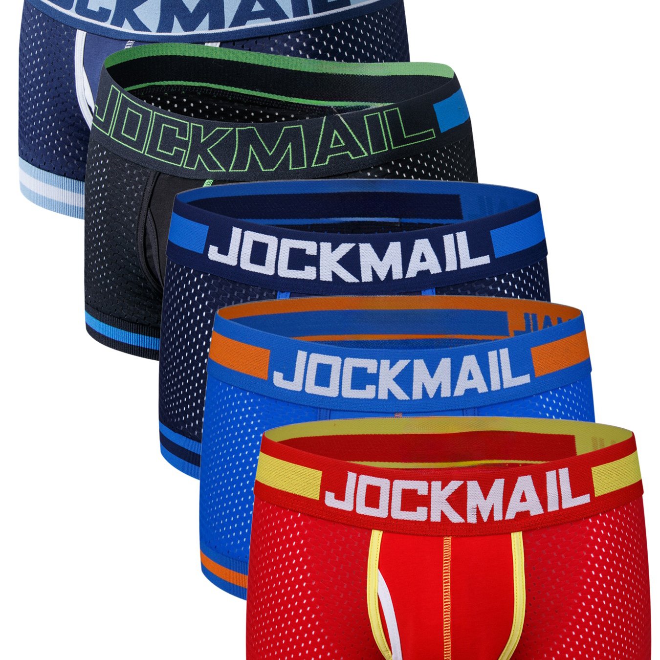 TEMU Jockmal 5pcs Men&;s Mesh Panel Boxer Briefs, Breathable And Comfortable For , Breathable Comfortable Stretchy Underwear,suit To Casual And Sport