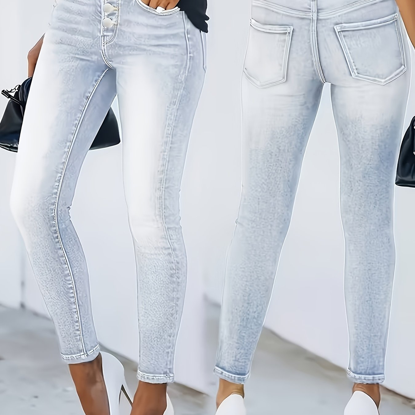 25aw Multi-button Slim Fit Stretch Casual Jeans, Versatile Style, Fashionable Commuter Piece