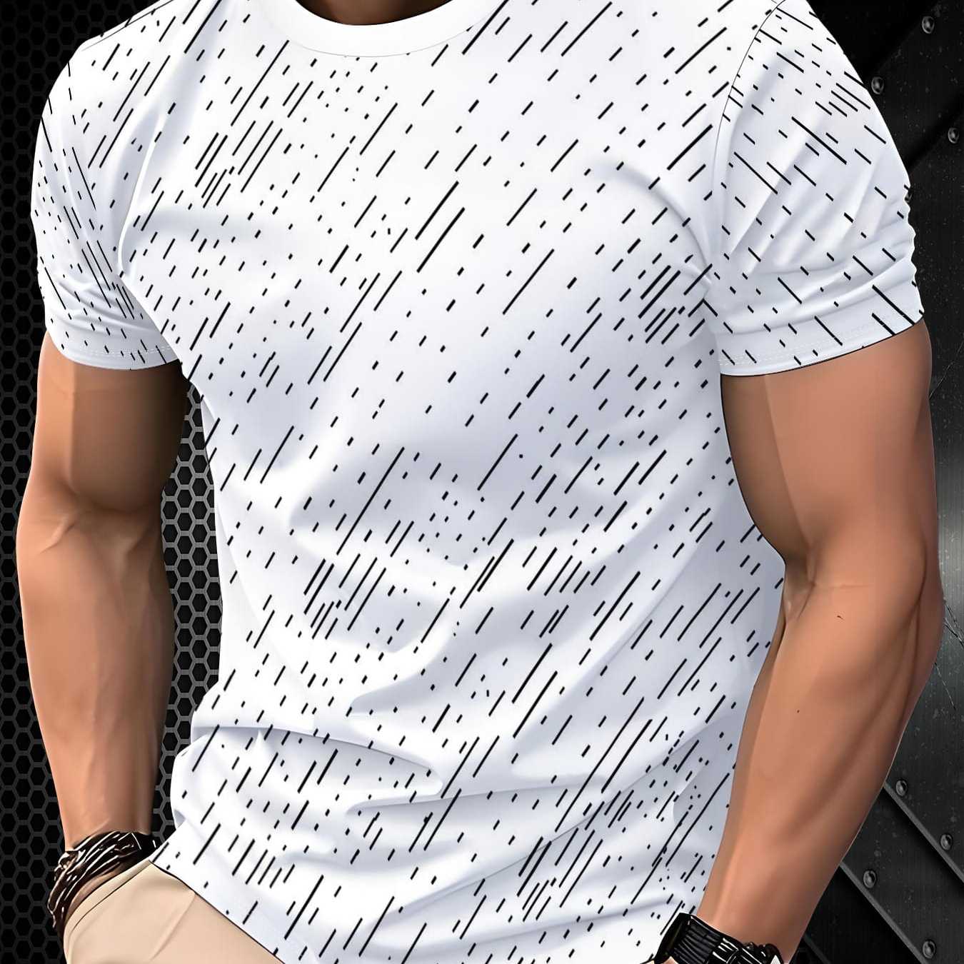 TEMU New Original 3d Men's Casual Sports Trendy Print Short-sleeve T-shirt