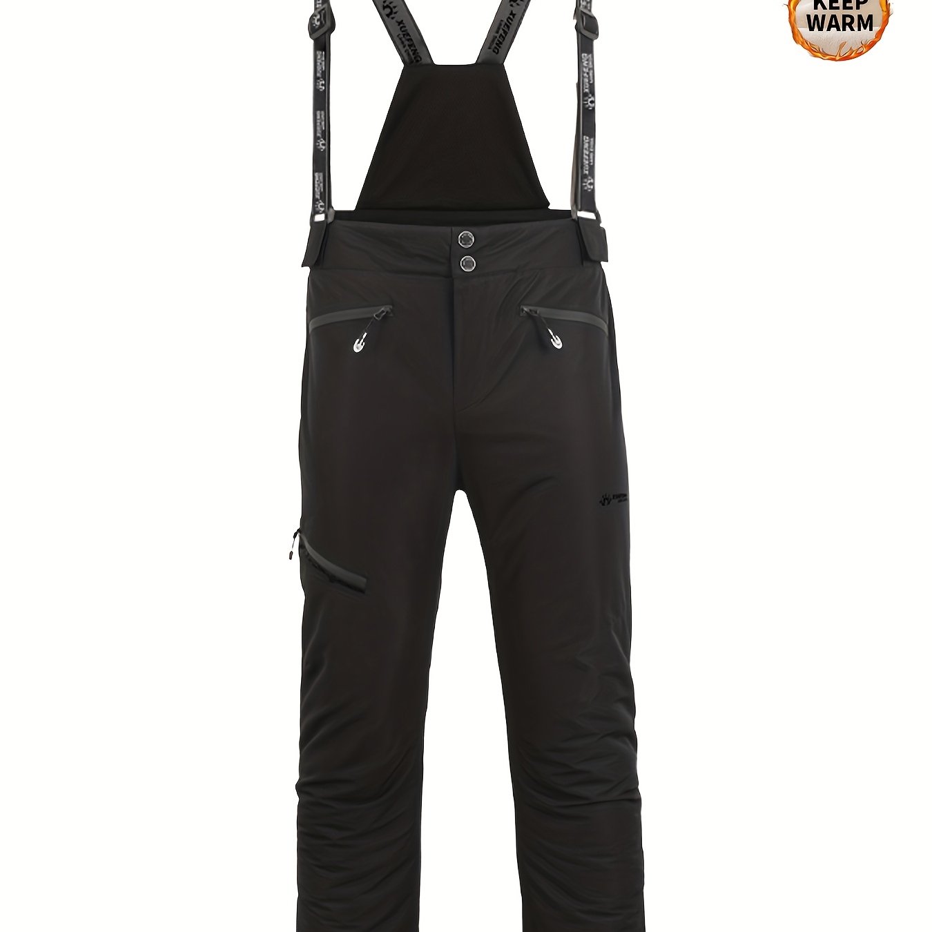 TEMU 2025 's Winter Thickened Ski Pants, Design, Detachable Suspenders, Extra Thick And Warm, Suitable For Outdoor Skiing, Hiking, And Mountaineering