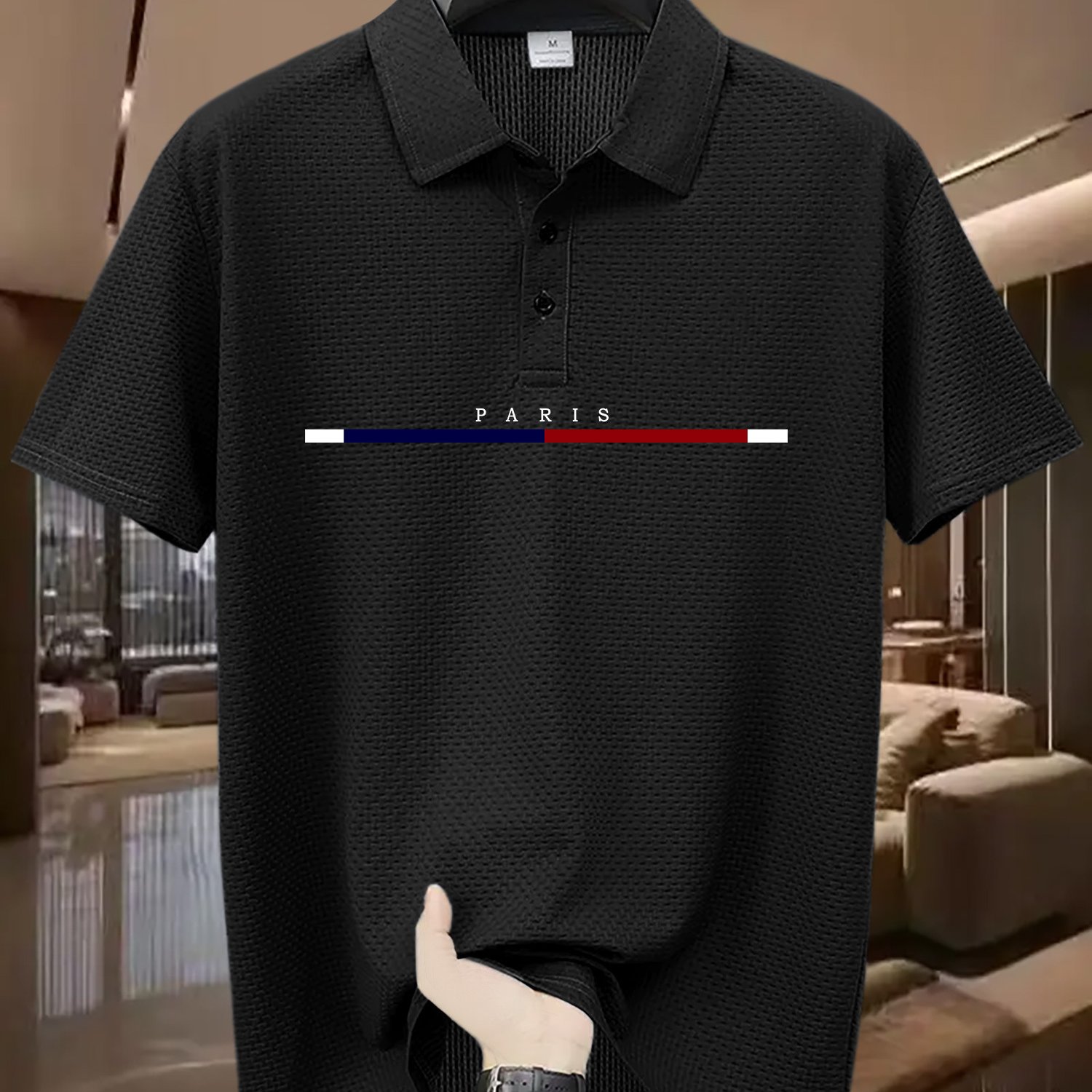 TEMU Plus-size Clothing - Plus-size Men's Shirts, Short-sleeve Button-up Shirts With A Collar, Henley Shirts / High-end Fiber Print Shirts / Smooth