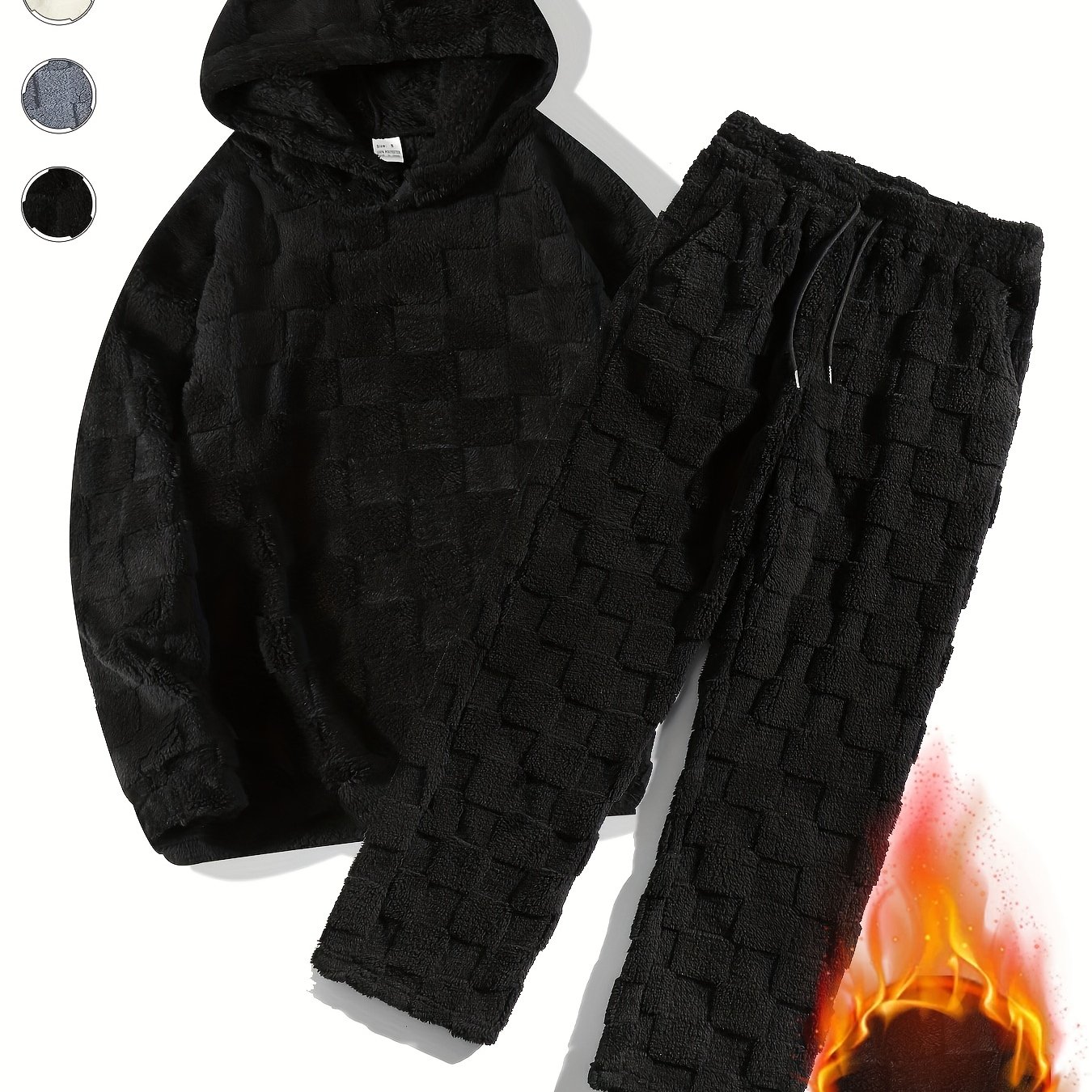 TEMU Ensemble Pyjama Homme KJ-W05 - Sweat à Capuche et Pantalon en Pièces
