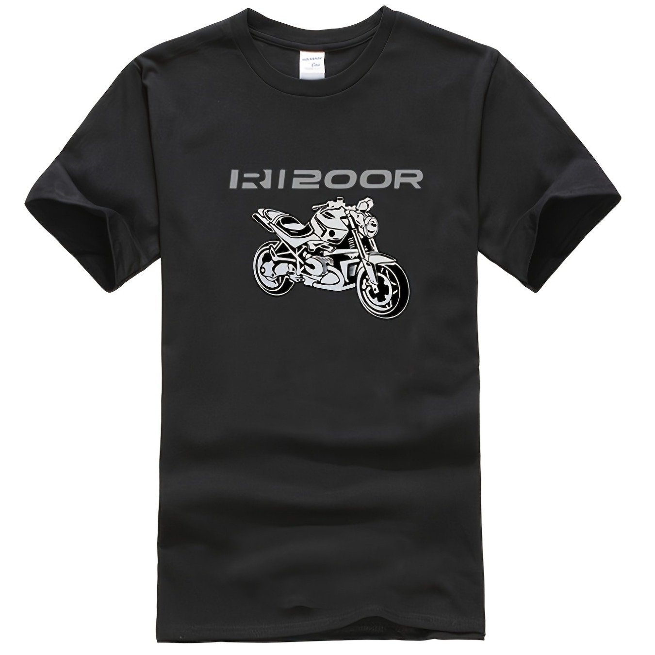 Image of 2020 Men's Harajuku T-shirt For Motorcycles R 1200 R1200r R1200r Ringer In White And Black