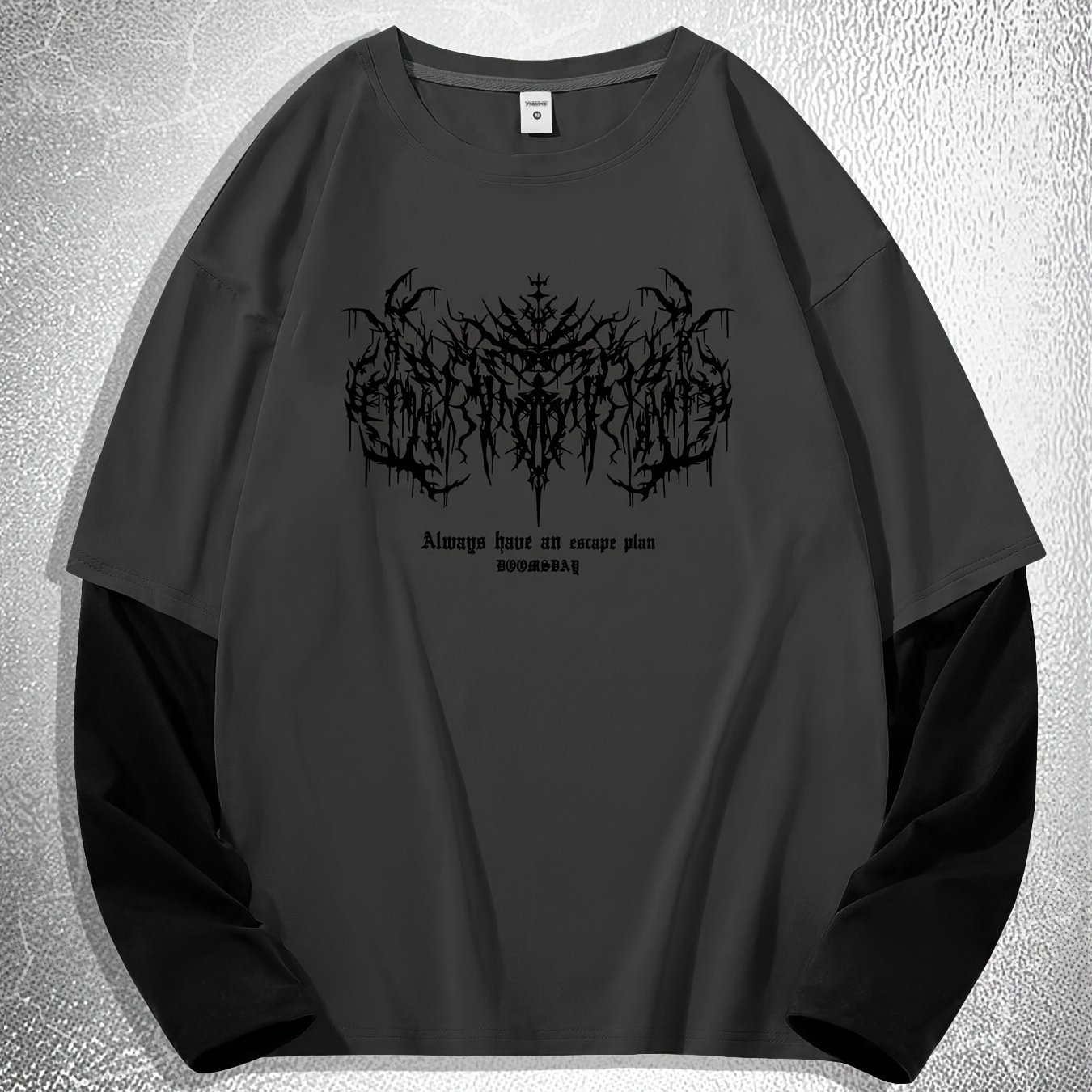 Dark Totem Contrast 2-in-1 Look Long Sleeve