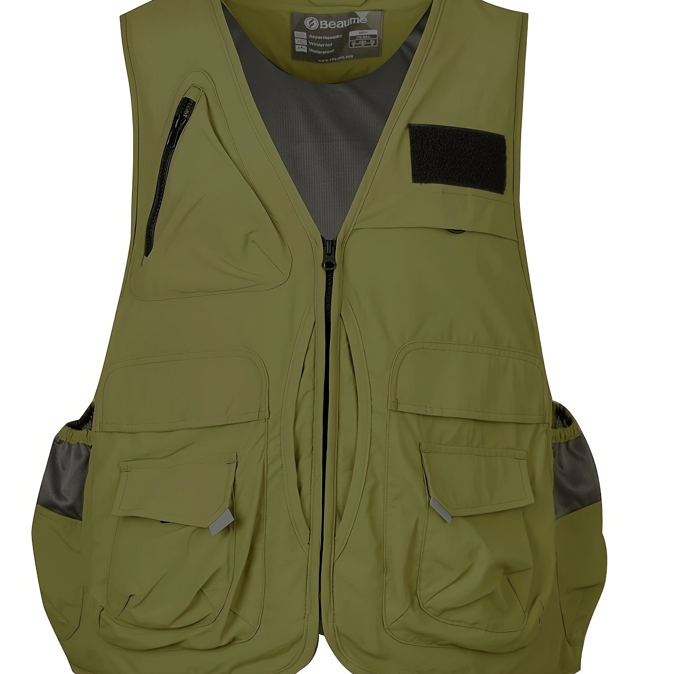 Multi Zipper Pockets Vest Men's Casual V Neck Zip Vest - Temu