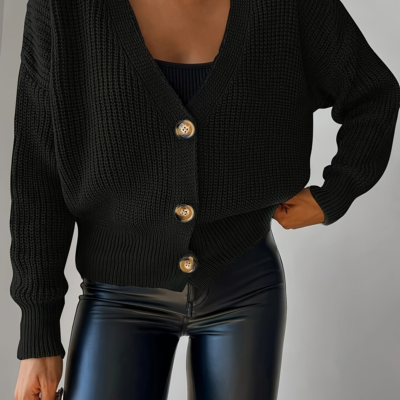 Elegant Directional Style Zdz080601 New European Women's Casual Lazy Style Solid Color Button-up Cardigan Long Sleeve Sweater Coat