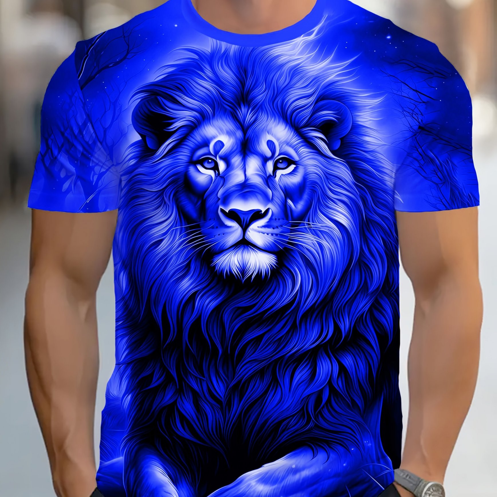TEMU Plus-size Trendy Graphic T-shirt Featuring A Totem For Men