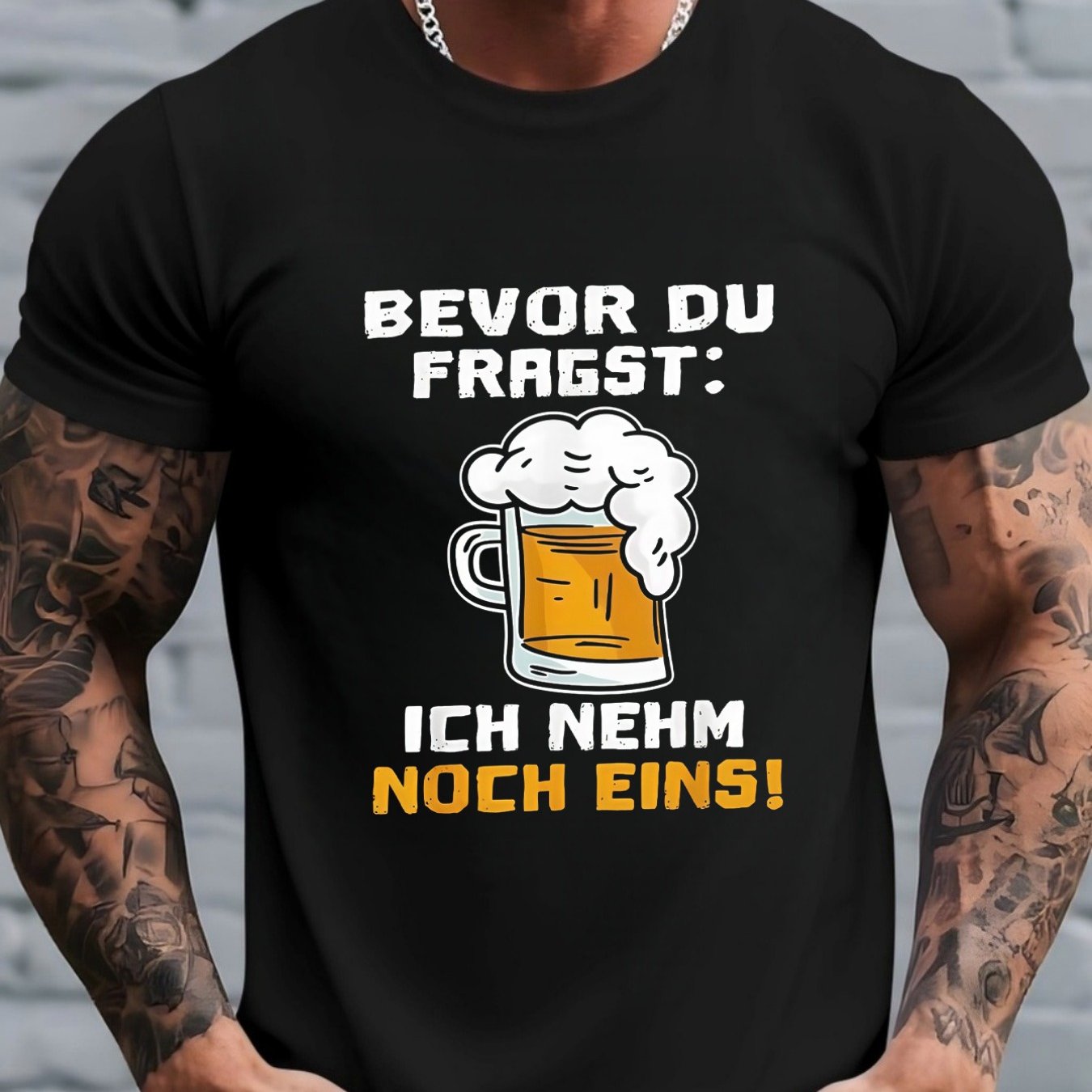 TEMU Men's "before You Ask, Have Another Beer" Graphic T-shirt, Humorous German Beer Joke Style Short Sleeve, Casual All-match Summer Top