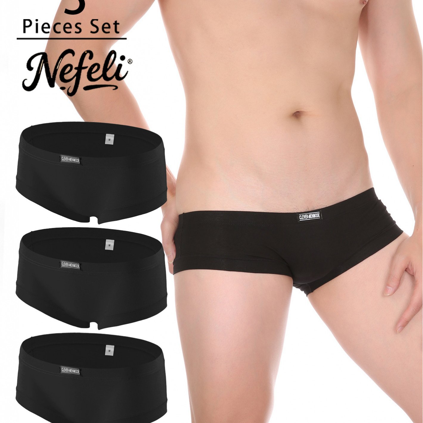 3pcs, Men's Boxer Briefs, , Breathable , Gym Training Running And Daily Wear, Men