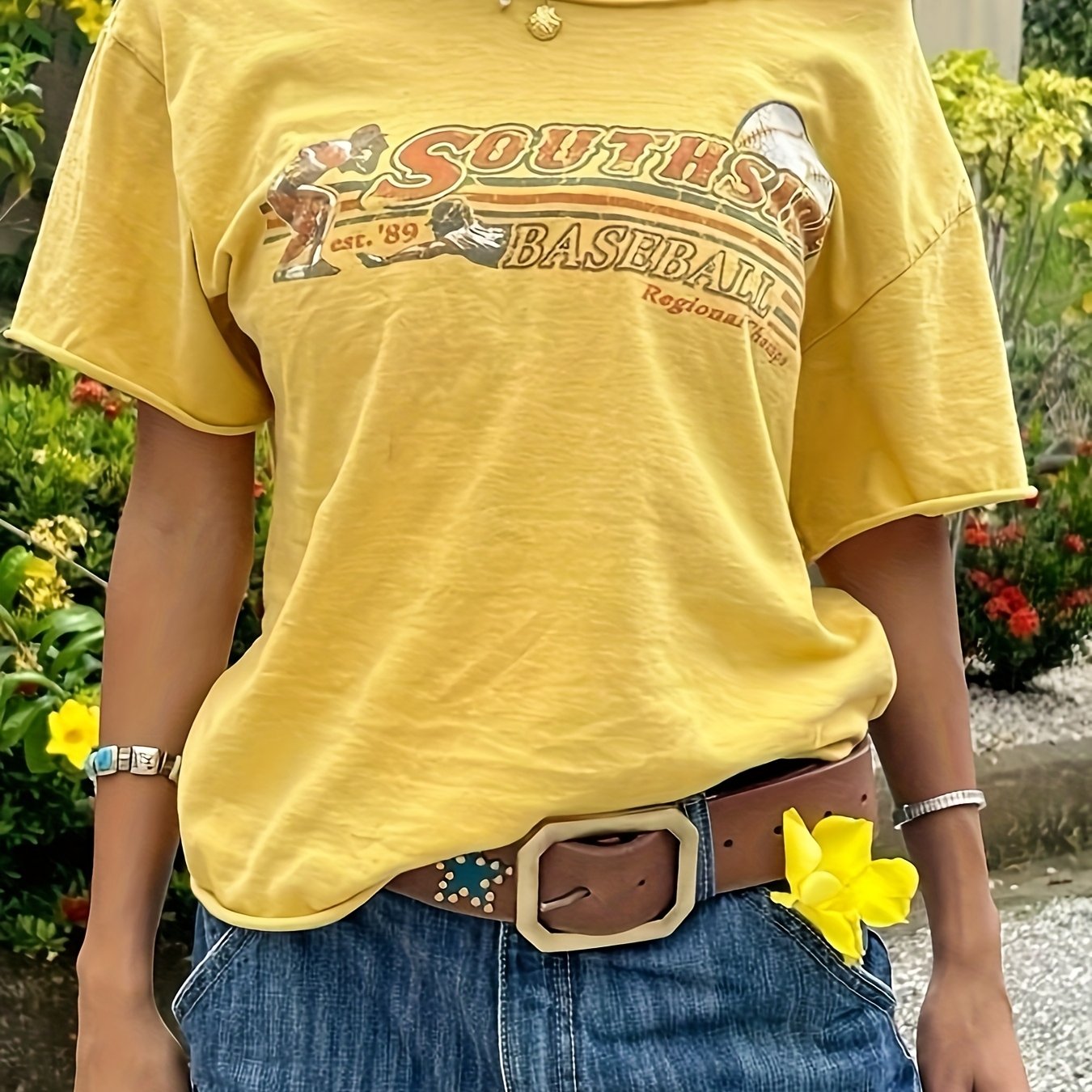 E-shop Damen Sommer Neu Letter Print Asymmetrischer Ausschnitt Kurzarm Casual T-Shirt