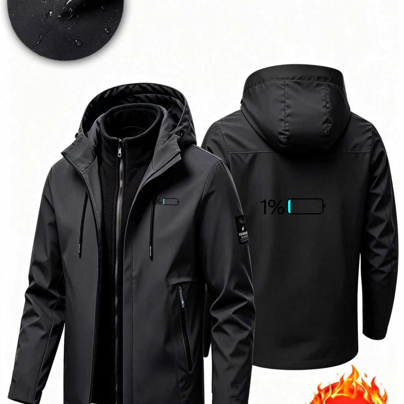 Men's 3-in-1 High Quality Windproof Jacket with Removable Liner