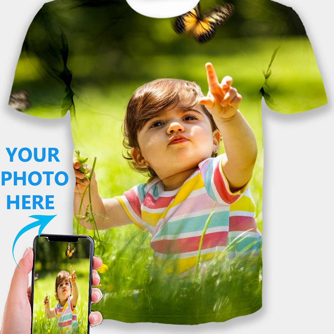 TEMU T-shirt photo de famille 3D personnalisé | Impression , , coupe confortable toutes , idéal pour les réunions et personnalisés, grande taille