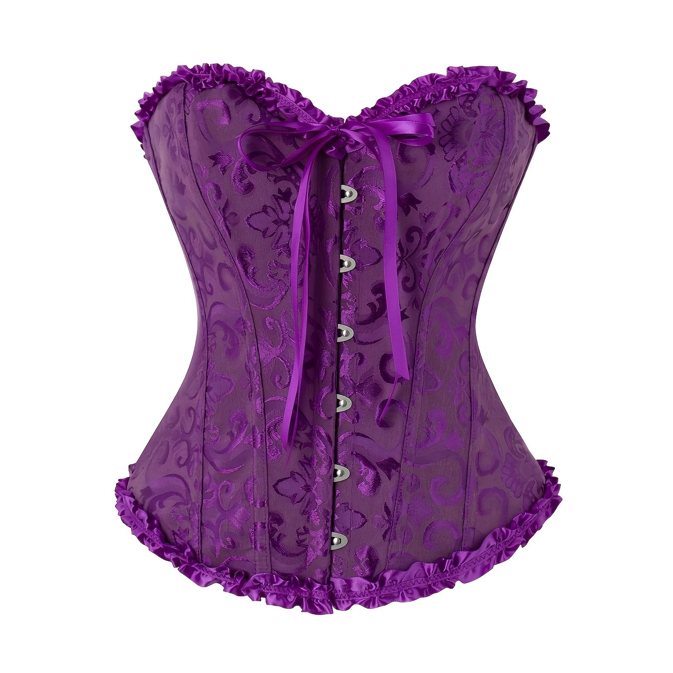TEMU Un crop top violet et élégant, une combinaison bretelles de style corset à imprimé vintage, un haut à taille cintrée portable