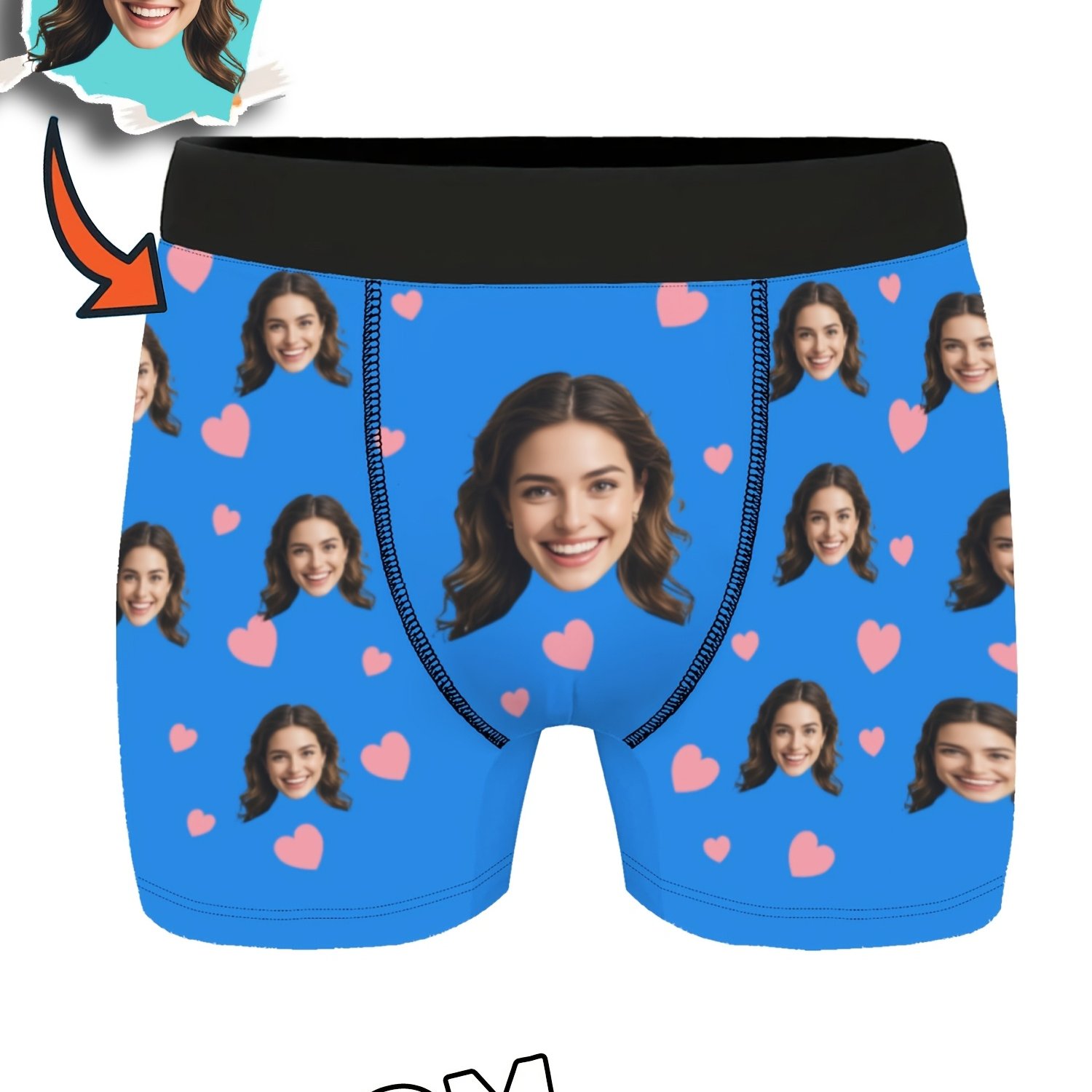 TEMU Bóxers personalizados con cara y foto, bóxers alegres con foto personalizada, ropa interior con cara, regalos de broma graciosos para