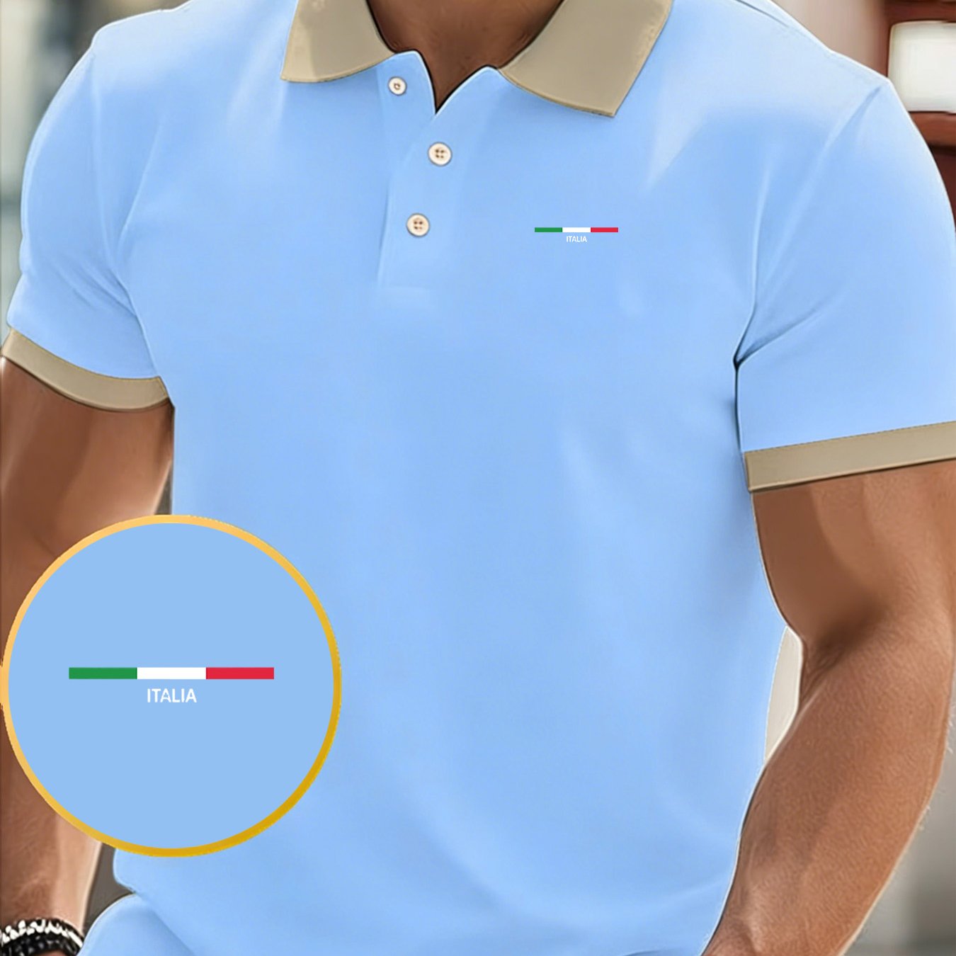 TEMU ITALIA Polo Homme Haut de Gamme Tendance Sport Décontracté Manches Courtes, Mode et Respirant, Séchage Rapide et Anti-Transpiration, et au