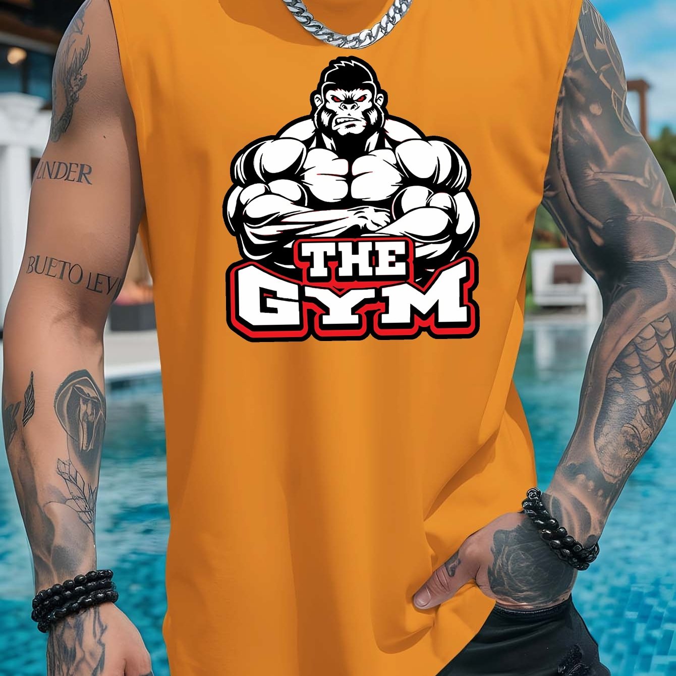 TEMU A Popular Oversized Sports Top For Men, Summer With Breathable And Quick-drying Fabric, Ideal For Basketball Workouts, Featuring Style Prints,