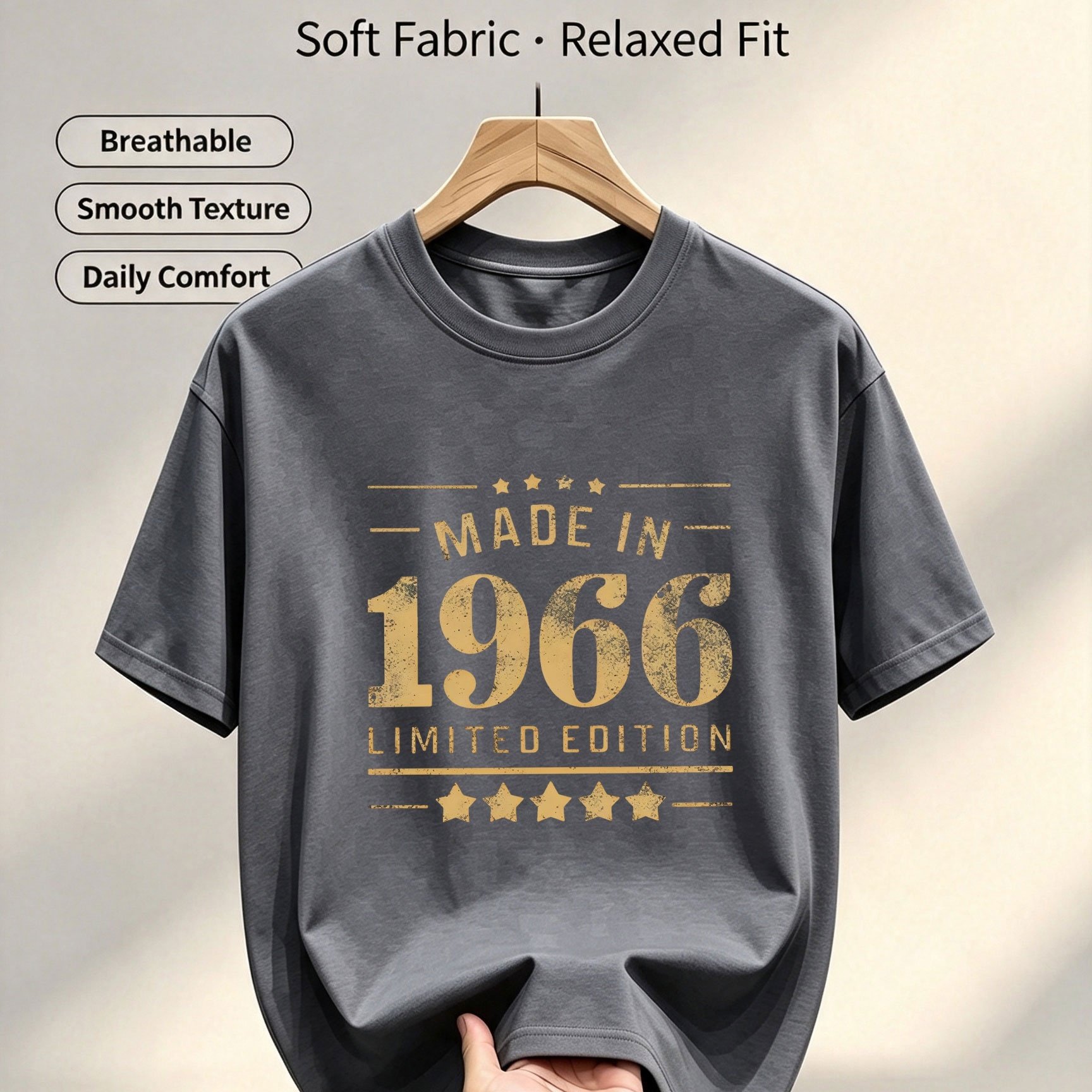 Men's Casual Short Sleeve T-shirt, New Arrival Round Neck Polyester Top, Machine Washable, Ideal For Summer Outdoor Activities, Summer Casual Wear | Round Neck | Smooth Fabric