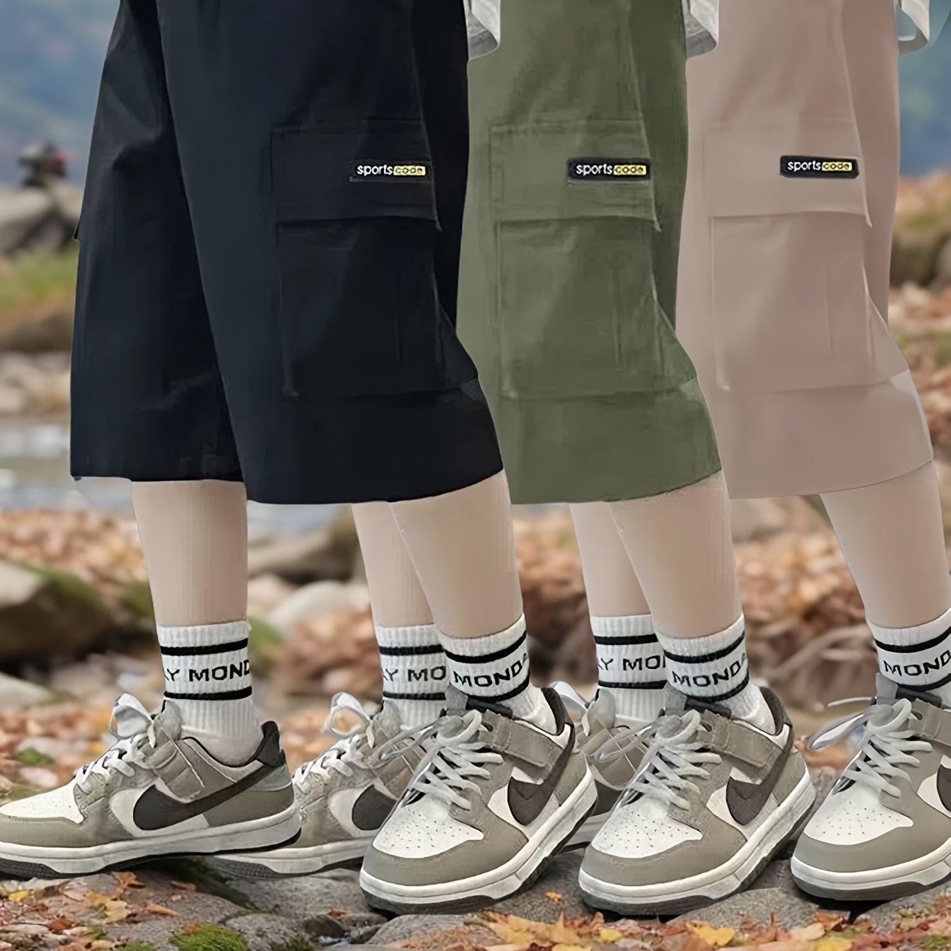 3pcs Boys Summer Cargo Shorts, Trendy Korean-style, Stylish Design, Comfortable Pants, For Outdoor