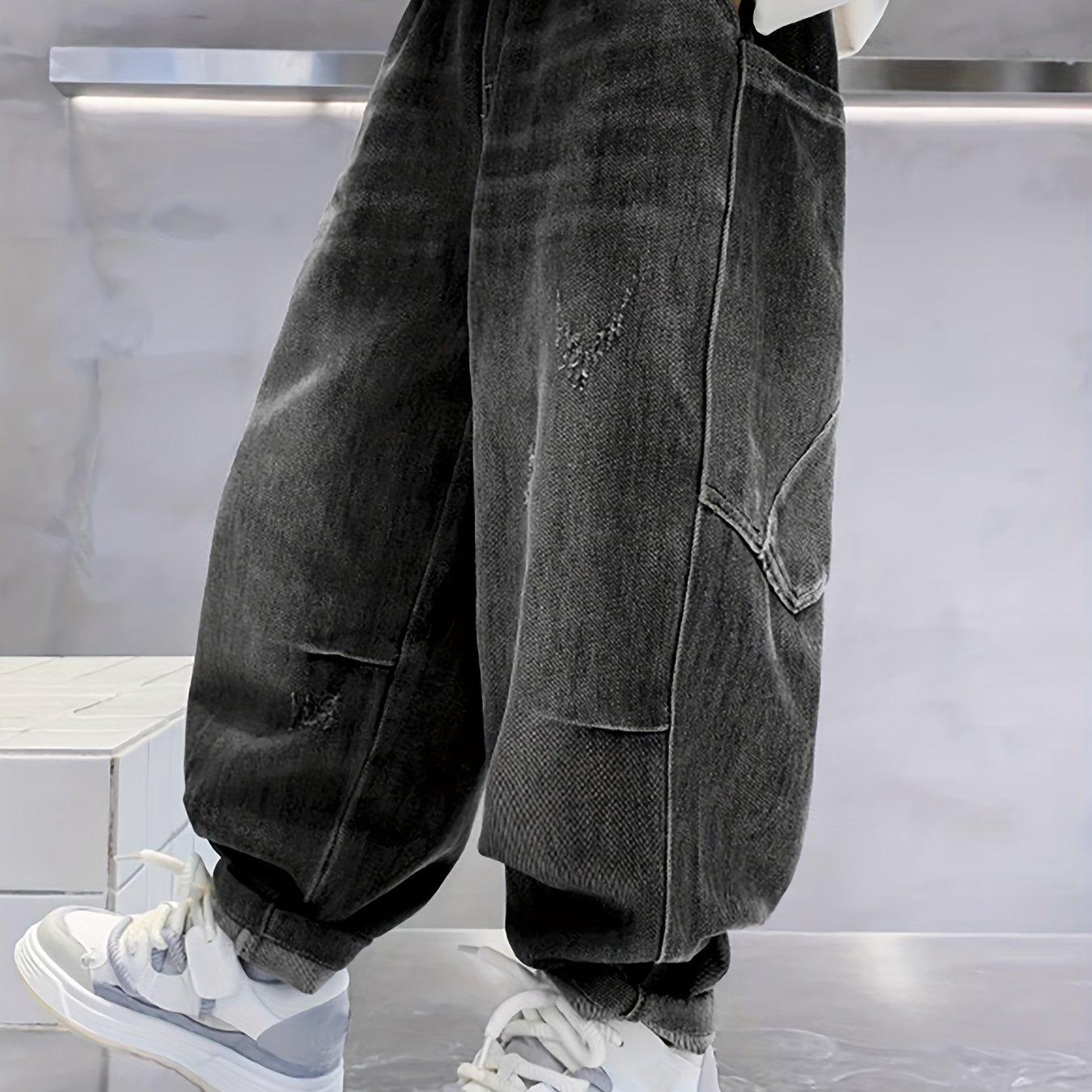 Boys' Spring Pants, Medium To Large Size, Denim Jeans, Spring/autumn Style, 2025 New Arrival, Children's Spring Casual Pants, Stylish And Trendy